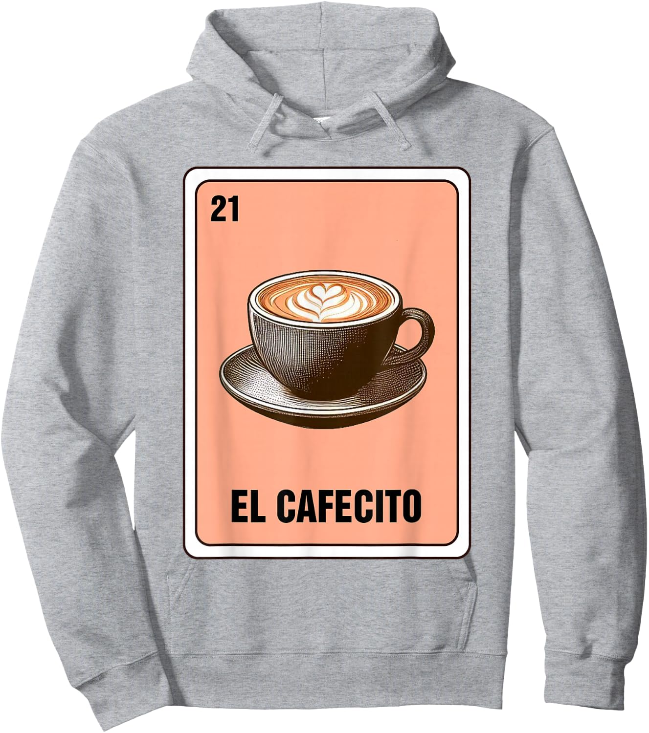 Mexican The Coffee Lover El Cafecito Mexican Bingo Card Hoodie - Hoodie | Ash
