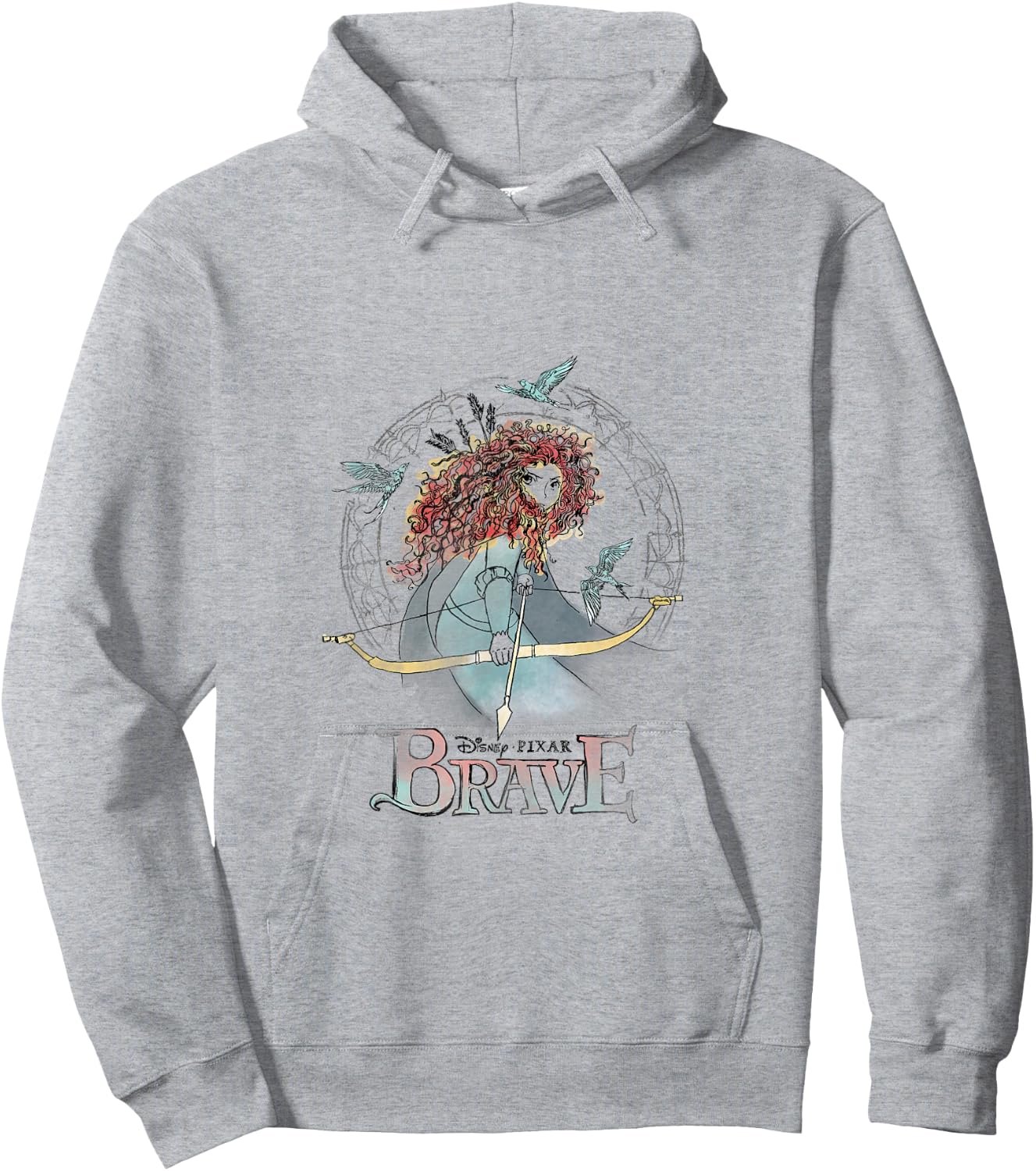 Disney Brave Merida Water Color Sketch Graphic Hoodie - Hoodie | Ash