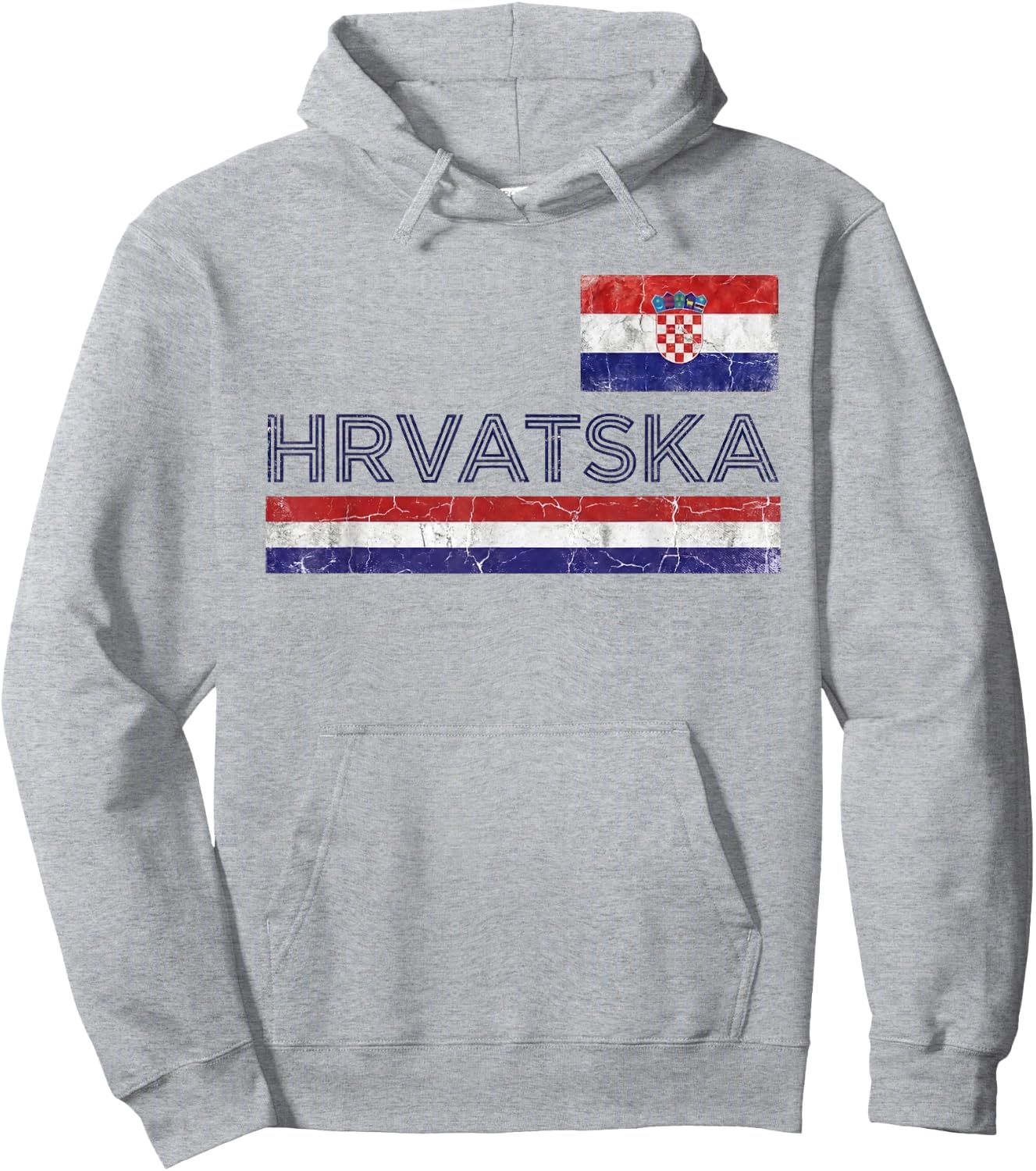 Croatia Hrvatska Flag Zagreb Croatian Jersey Retro Hoodie - Hoodie | Ash