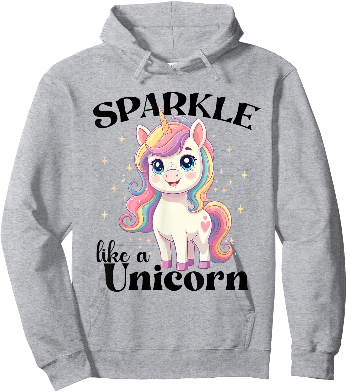 Cute Kawaii Sparkly Unicorn Pastel Magic Rainbow Fantasy Hoodie - Hoodie | Ash