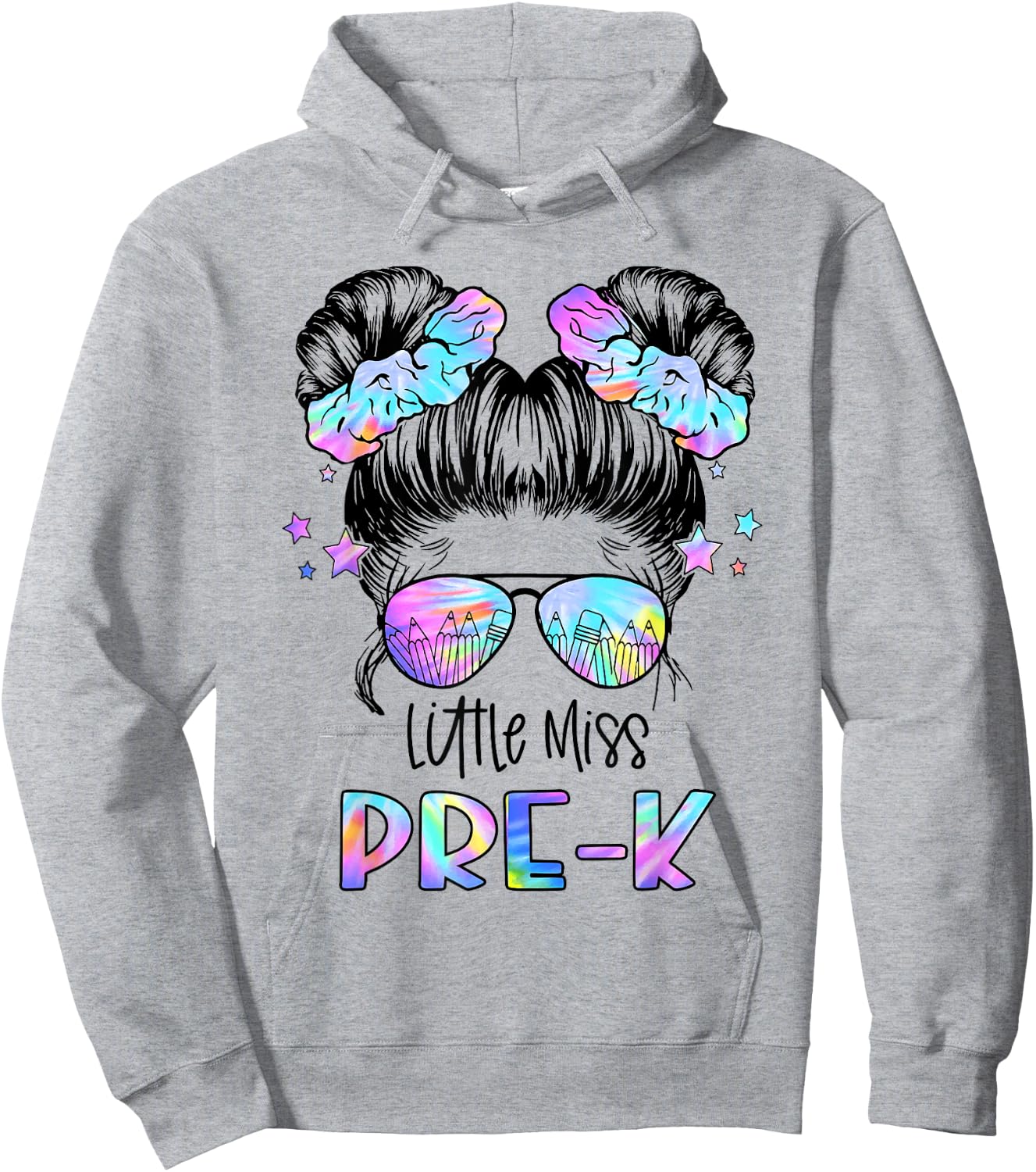 Little Miss PRE-K First Day Of School Preschool Girls Kids Hoodie - Hoodie | Ash