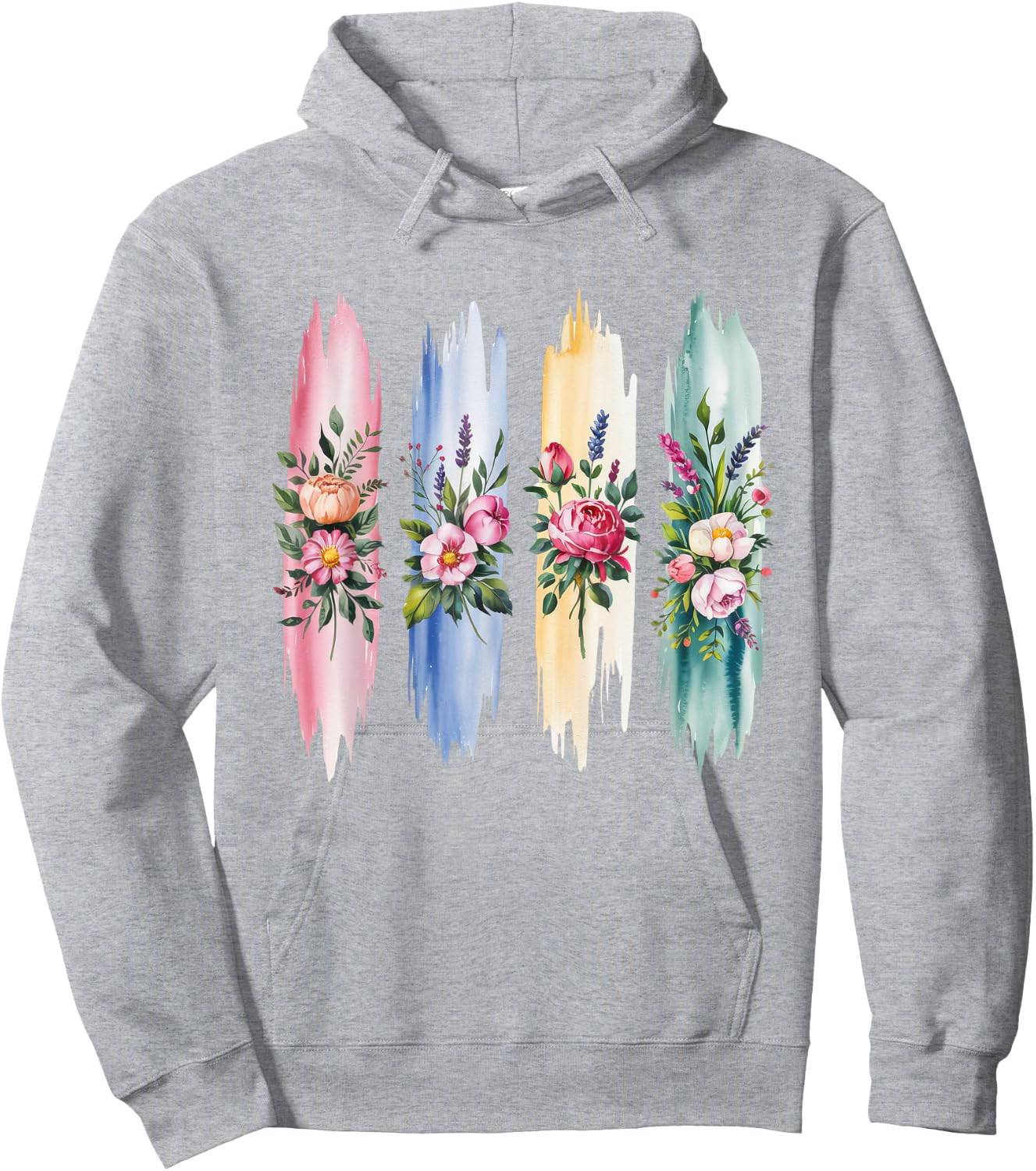 Coquette Brushstroke Summer Flower Floral Wildflower Hoodie - Hoodie | Ash