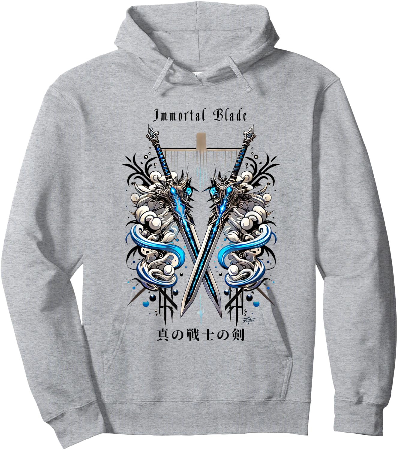 Immortal Blade in Japanese Anime retro vaporwave aesthetic Hoodie - Hoodie | Ash