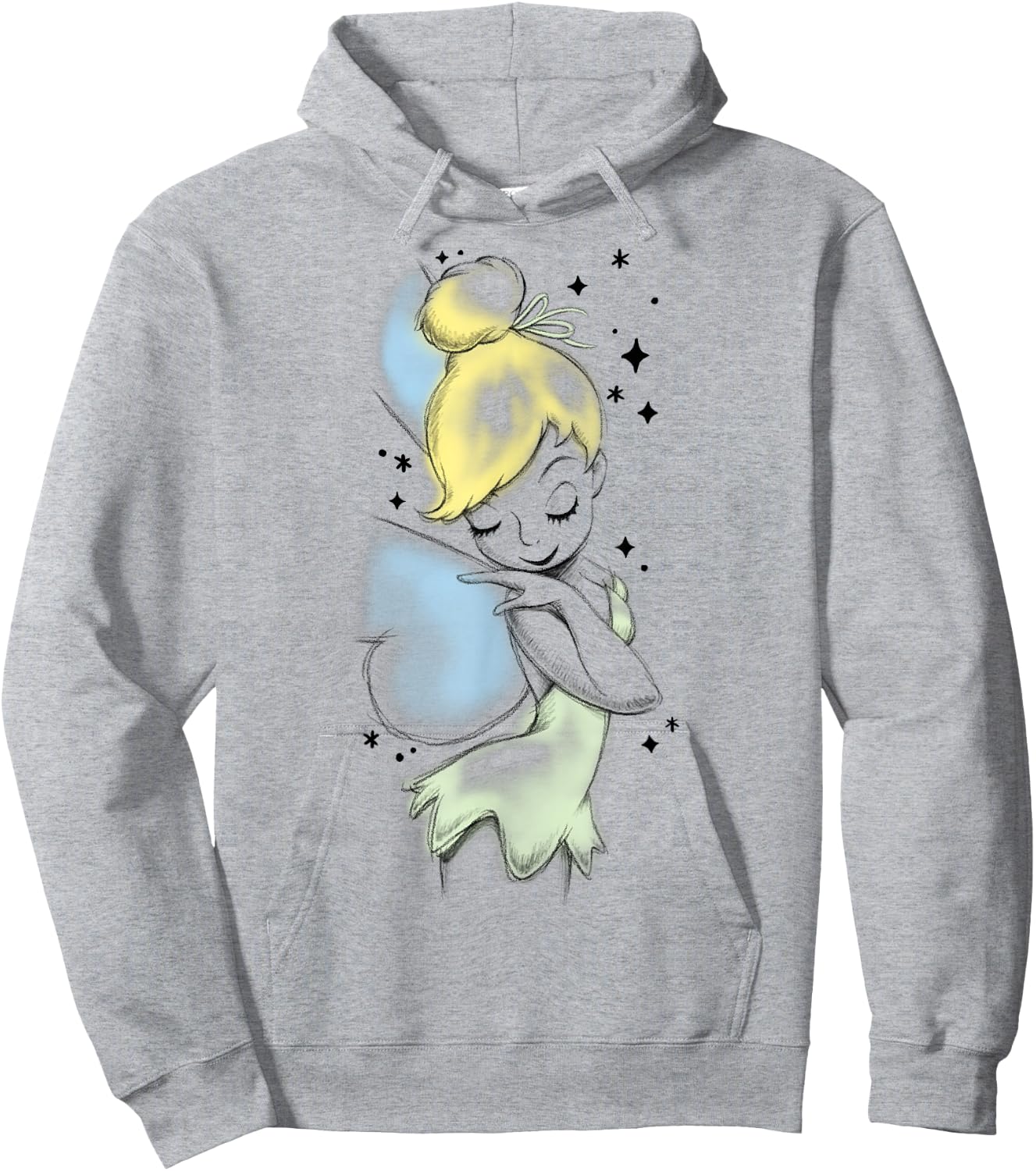 Disney Peter Pan Tinkerbell Airbrush Style Sketch Hoodie - Hoodie | Ash