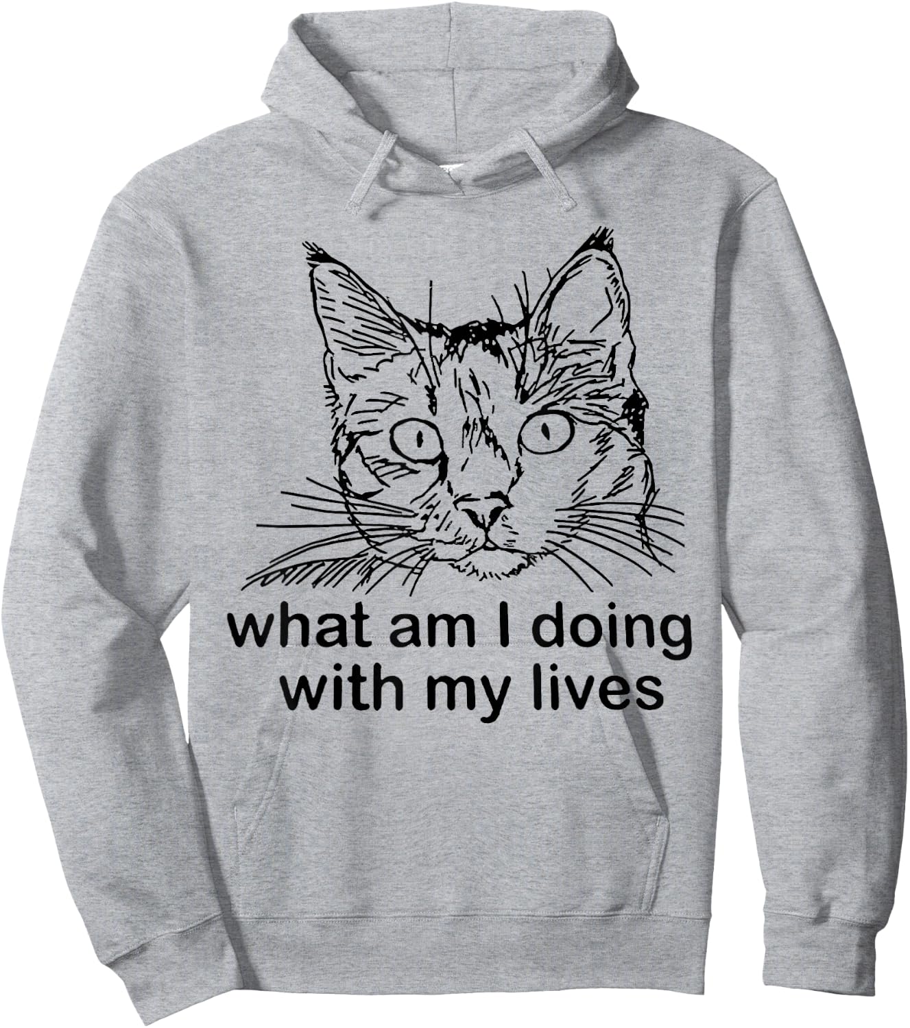 What Am I Doing with My Life Funny Cat Meme Hoodie - Hoodie | Ash