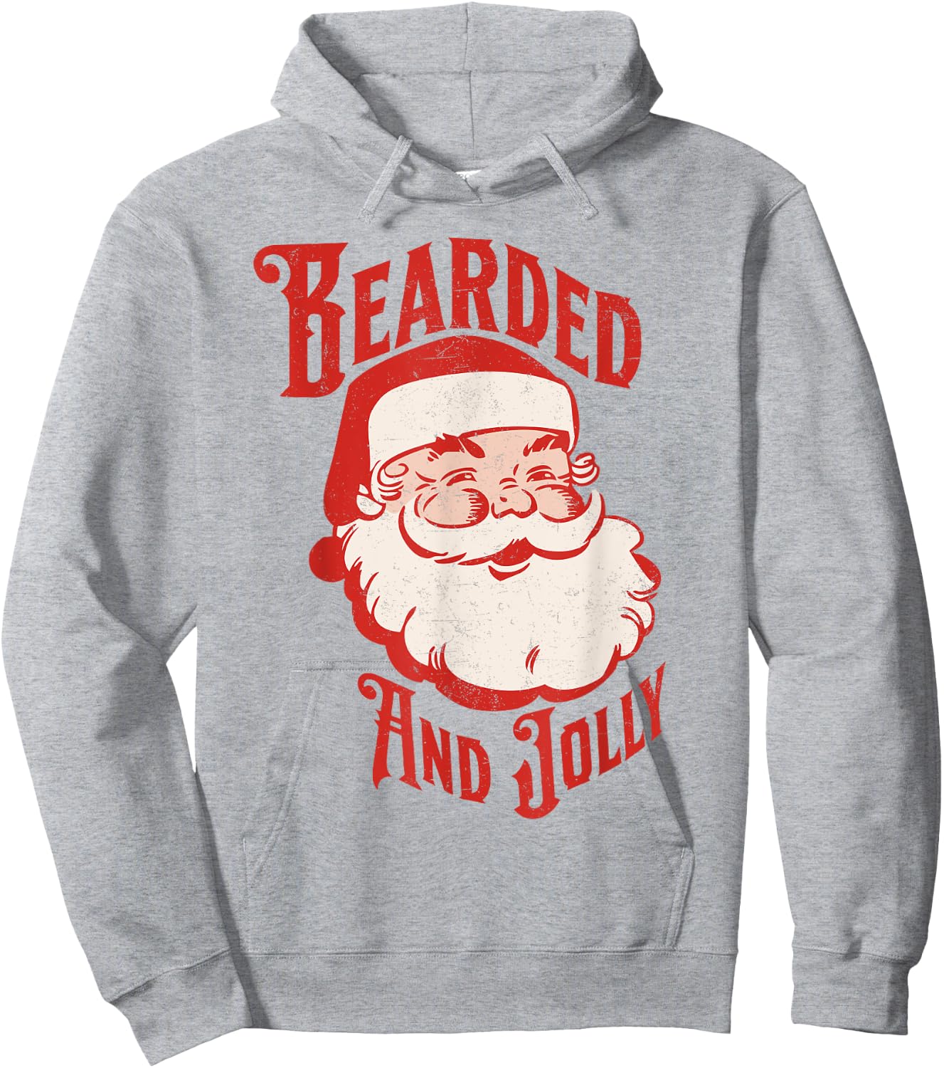 Bearded And Vintage Jolly Funny Santa Christmas Men Apparel Hoodie - Hoodie | Ash