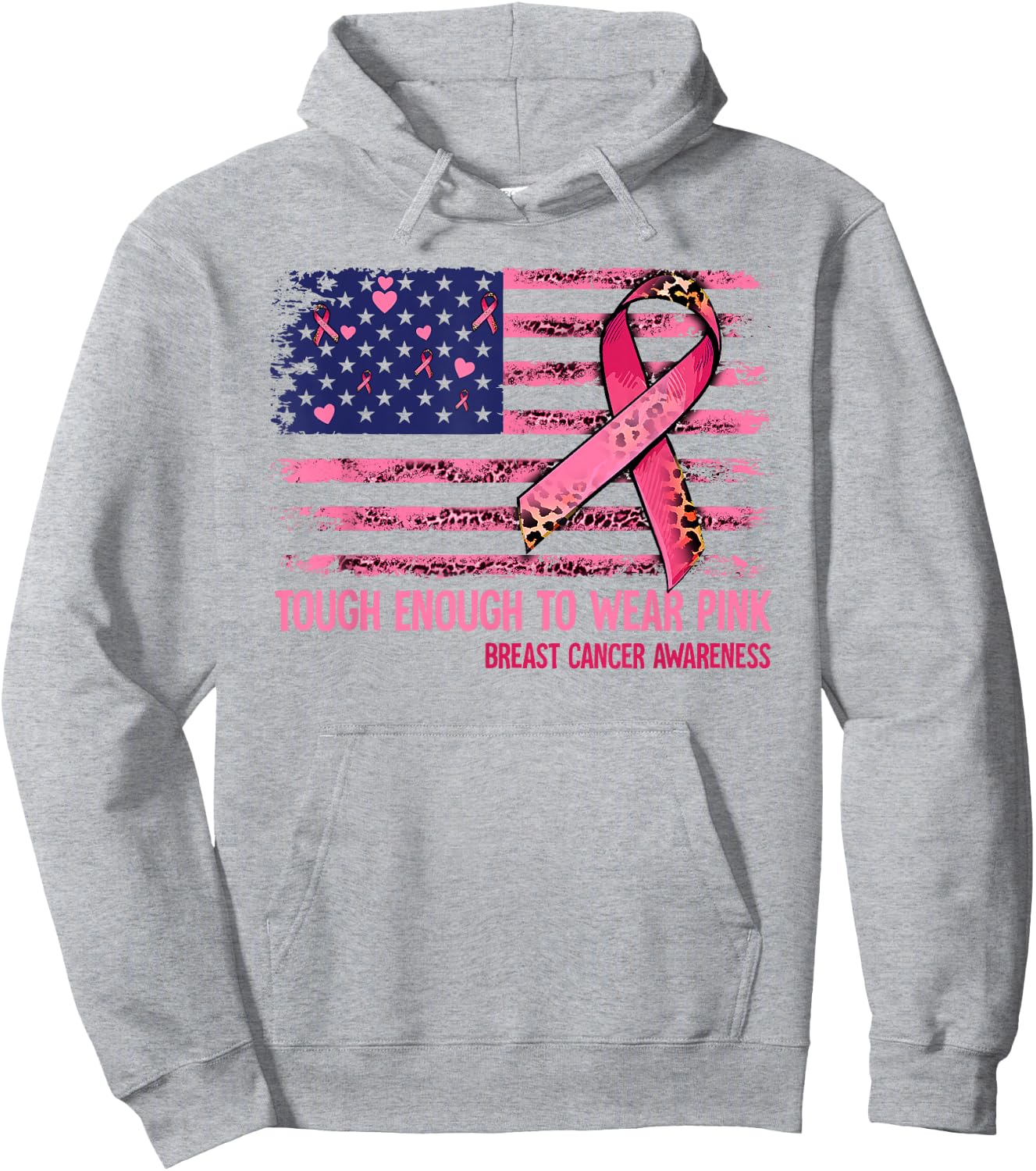 Tough Enough To Wear Pink Breast Cancer Awareness Hoodie - Hoodie | Ash