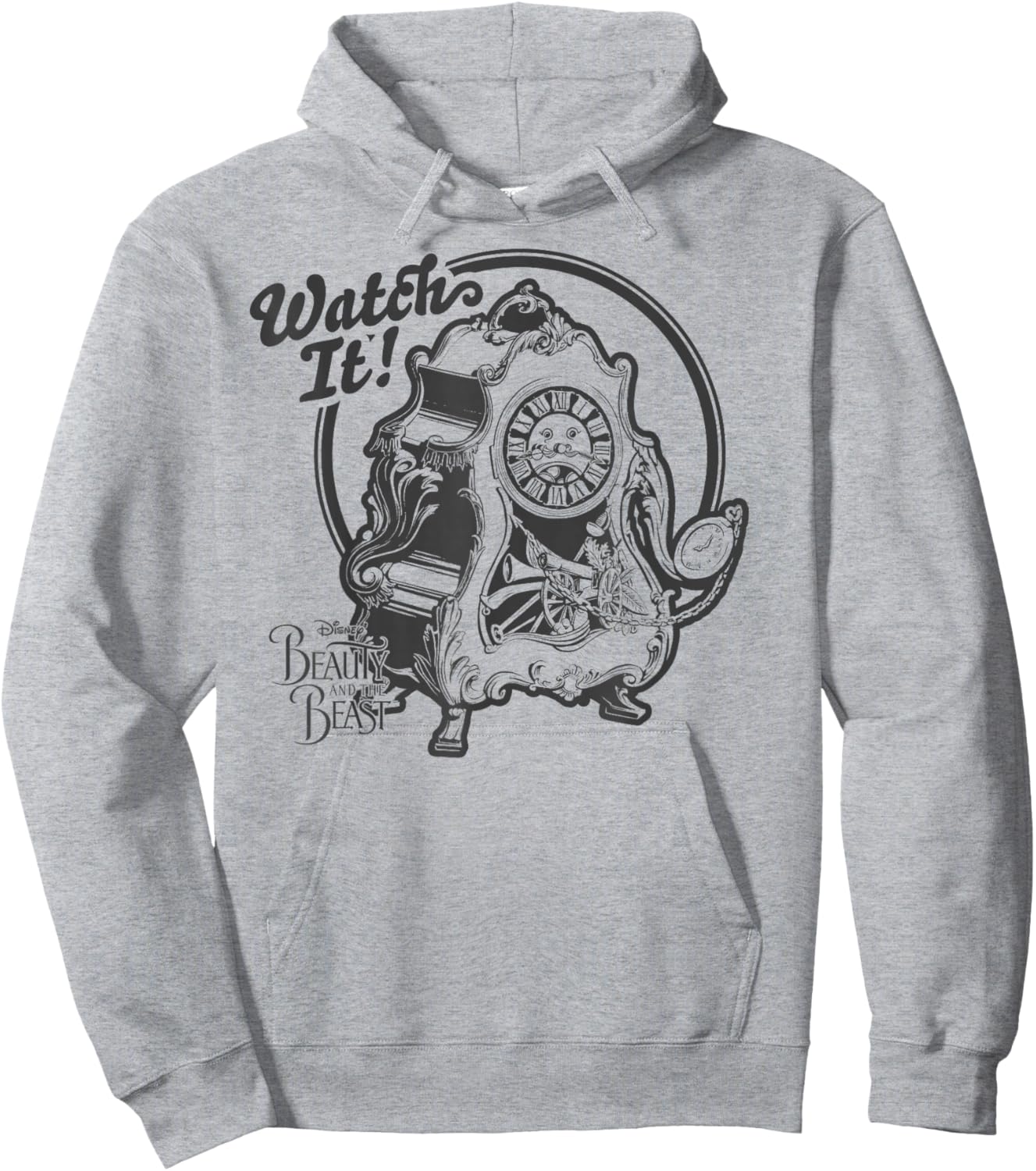 Disney Beauty & The Beast Cogsworth Watch It Graphic Hoodie - Hoodie | Ash