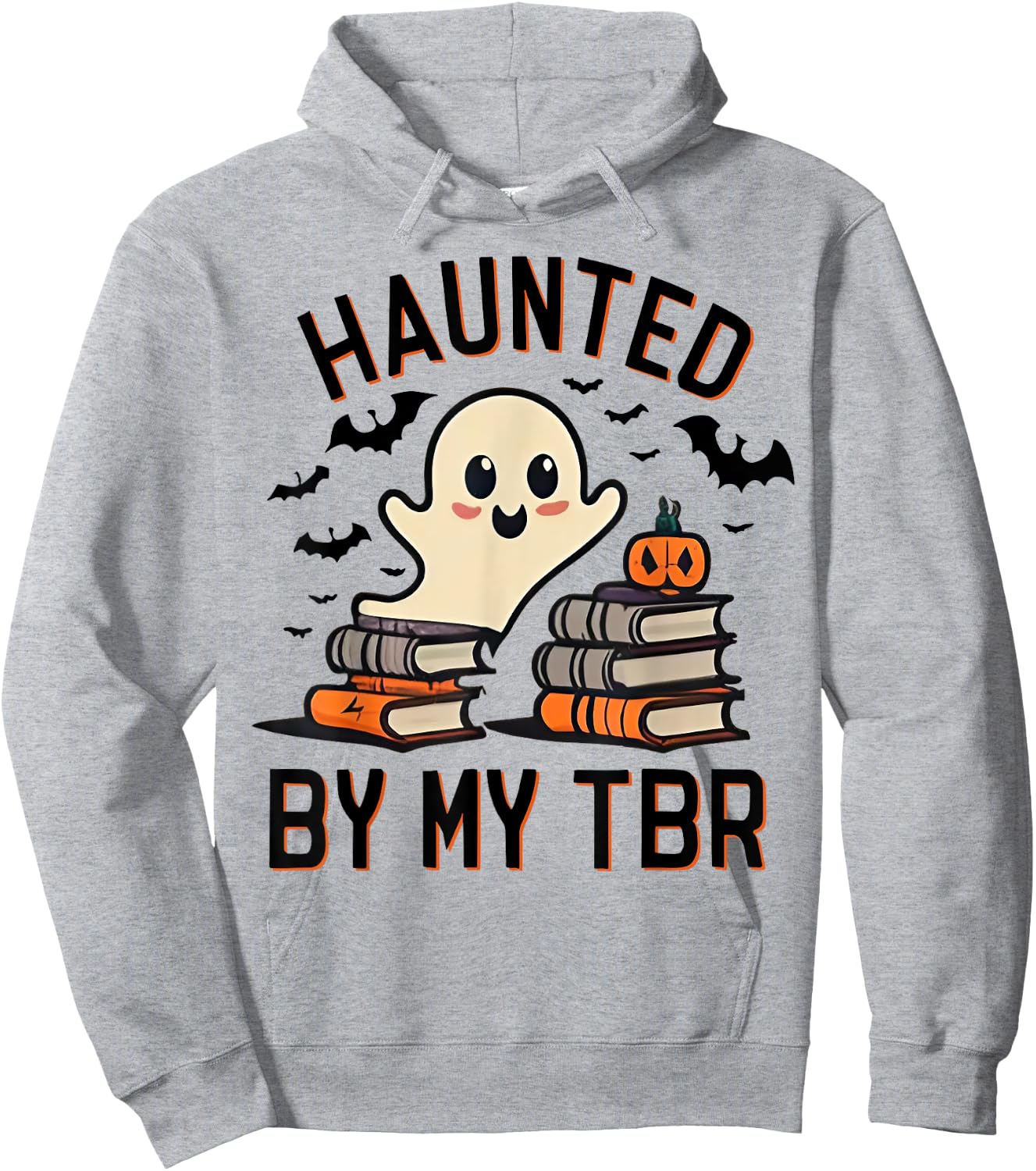 Haunted by My TBR Boo Halloween Book Hoodie - Hoodie | Ash