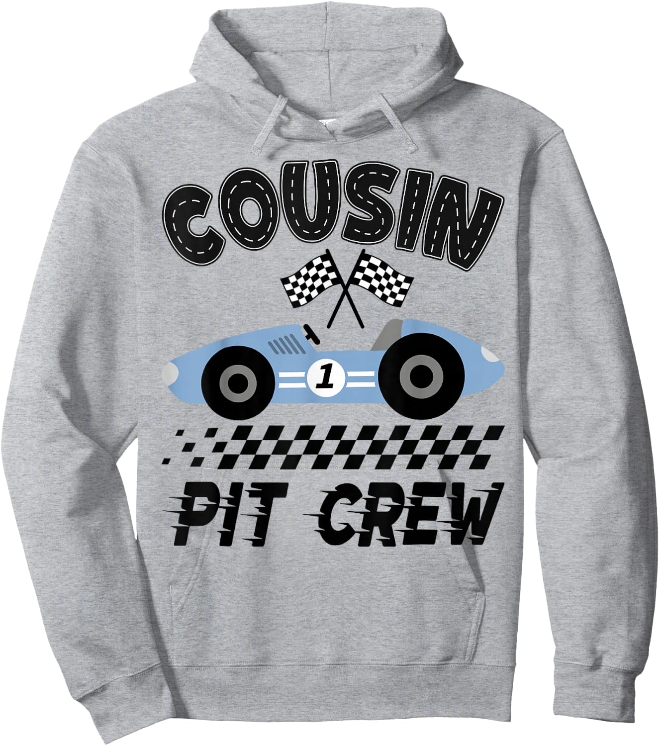 Cousin Pit Crew Race Car Birthday Boy Racing Family Hoodie - Hoodie | Ash