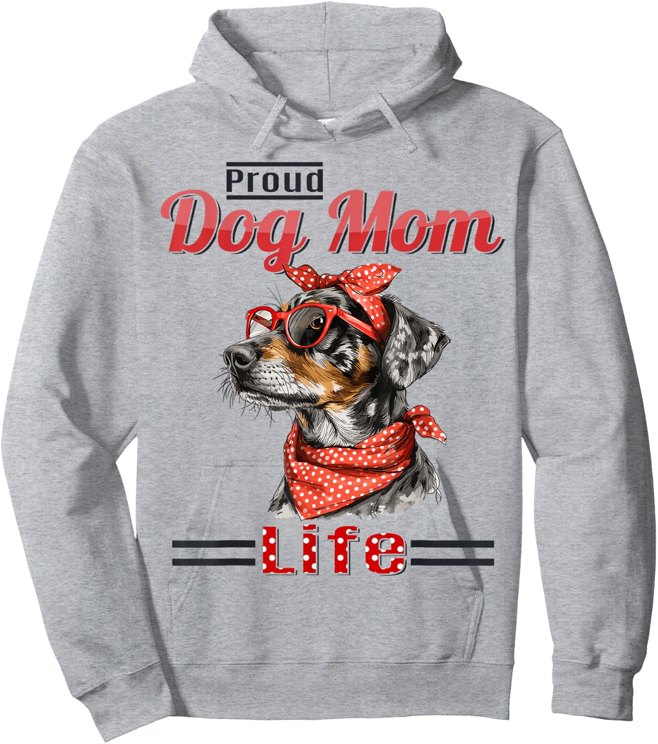 Catahoula Leopard Dog Proud Dog Mom life Hoodie - Hoodie | Ash