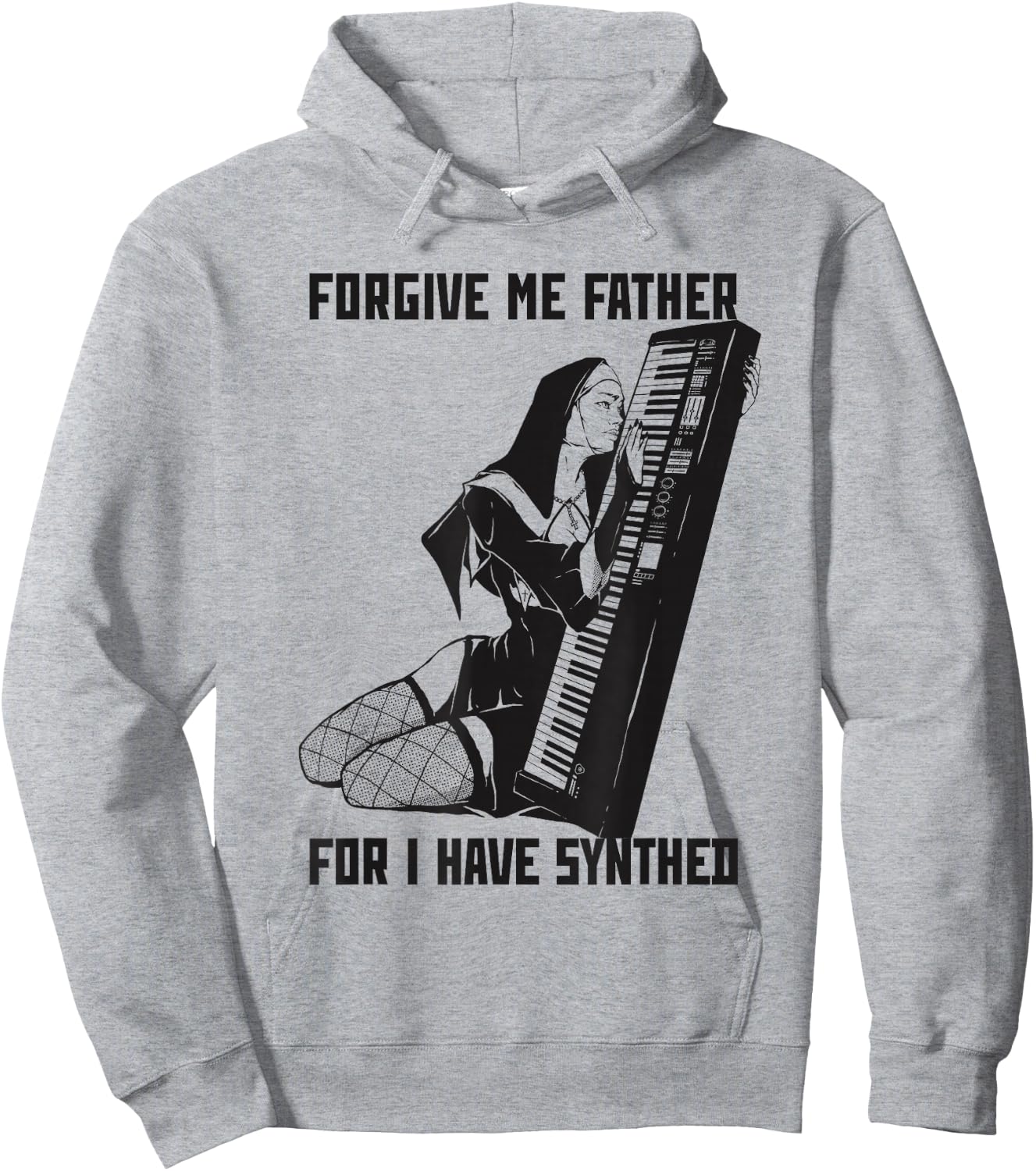 Forgive Me Father For I Have Synthed Synthesizer Hoodie - Hoodie | Ash