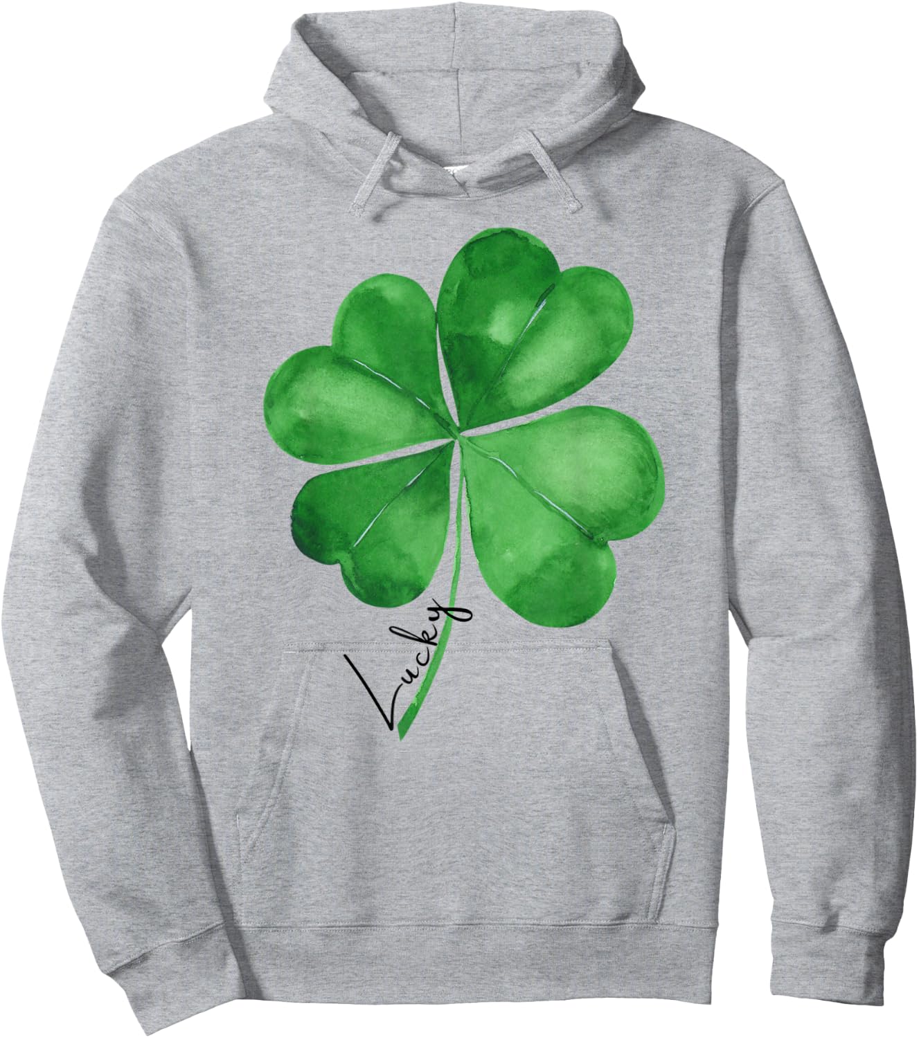 St Patricks Day Shirt Women's - Shamrock Clover Graphic Hoodie - Hoodie | Ash