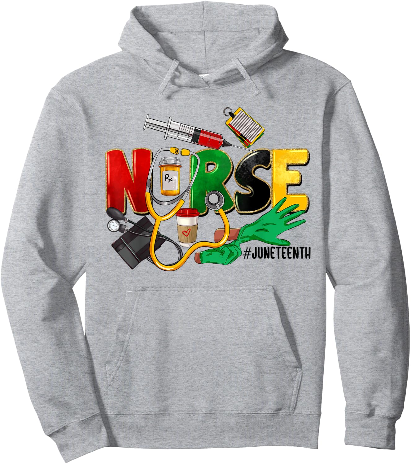 Juneteenth Nurse Black Women Black History Month Nursing Hoodie - Hoodie | Ash