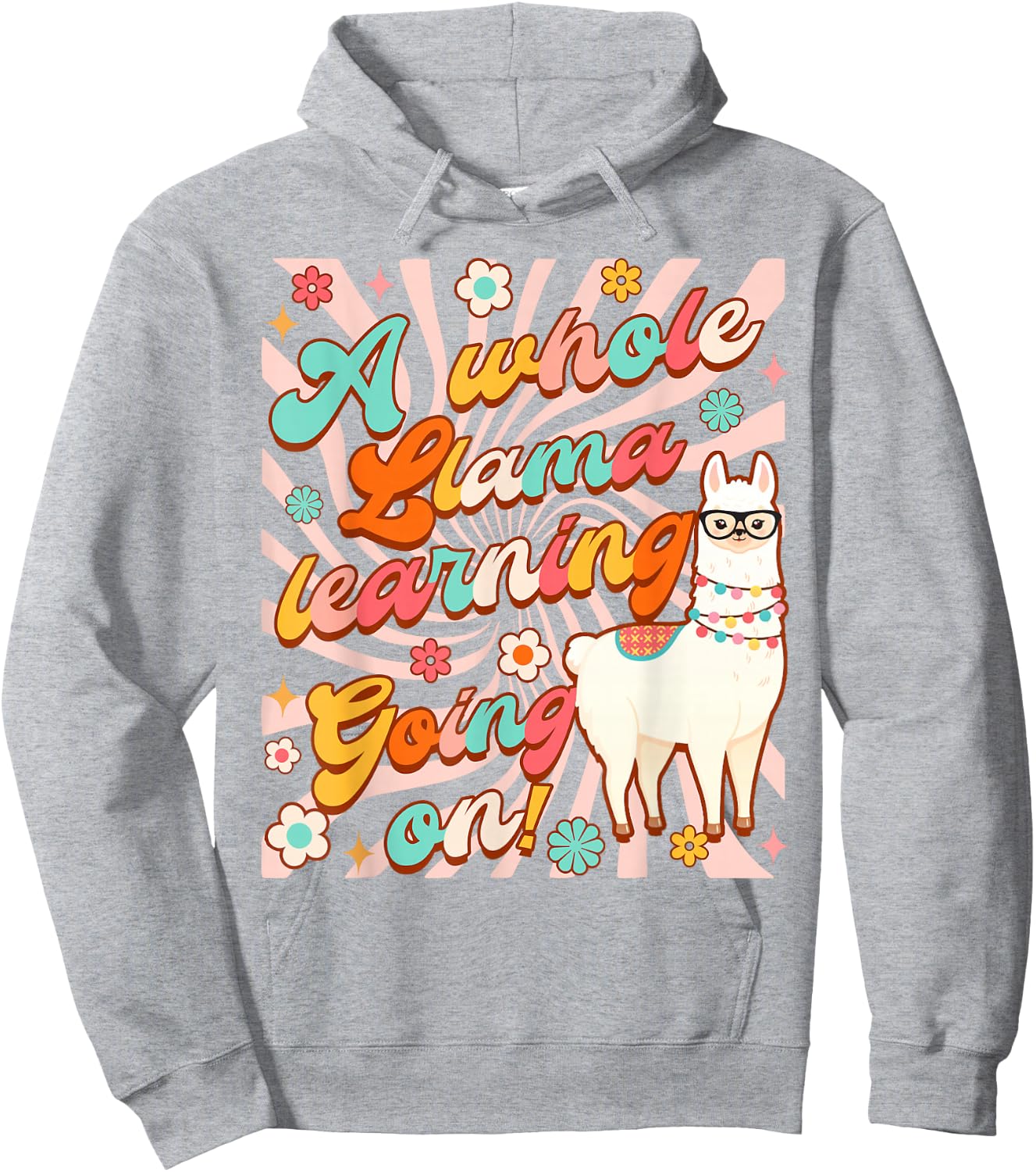 Llama Alpaca Teacher Teaching Whole Llama Learning Going On Hoodie - Hoodie | Ash