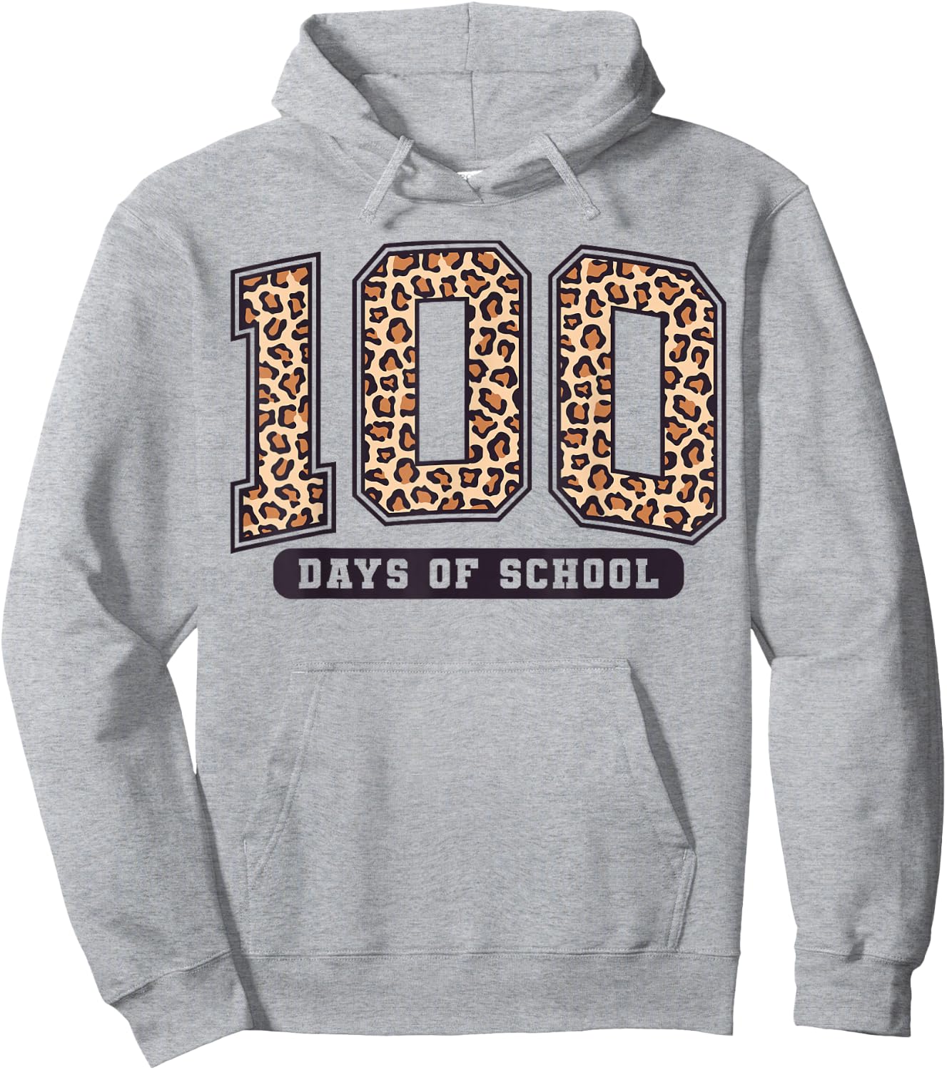 100 Days of School Leopard Teacher Women Girl 100th Day Hoodie - Hoodie | Ash