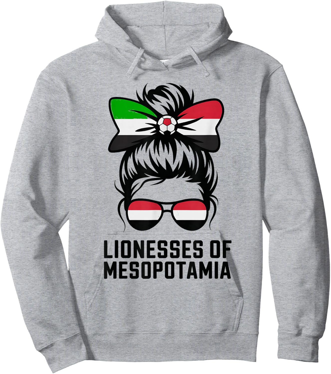 Proud Iraqi Girl Iraq Match Slogan Game Day Matching Fan Hoodie - Hoodie | Ash