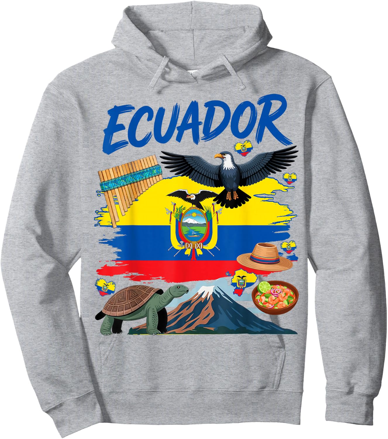 Ecuadorian Flag Outfit Idea for Kids Ecuador Cultural Themed Hoodie - Hoodie | Ash