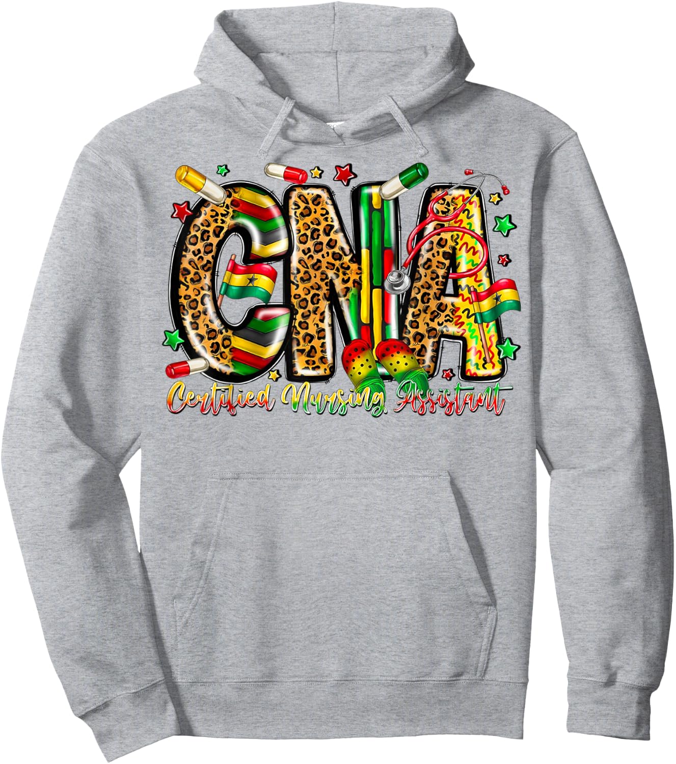 Juneteenth CNA Certified Nursing Assistant Scrub Top Women Hoodie - Hoodie | Ash
