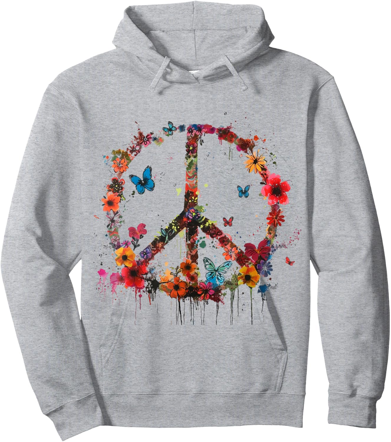 Peace Love Hippie Costume Peace Symbol 60s 70s , white, S Hoodie - Hoodie | Ash