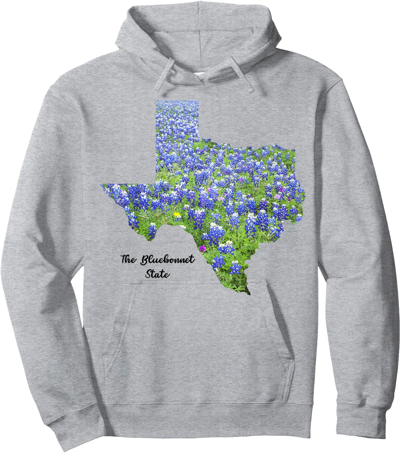 The Bluebonnet State Floral Texas Map TX US States Texan Hoodie - Hoodie | Ash