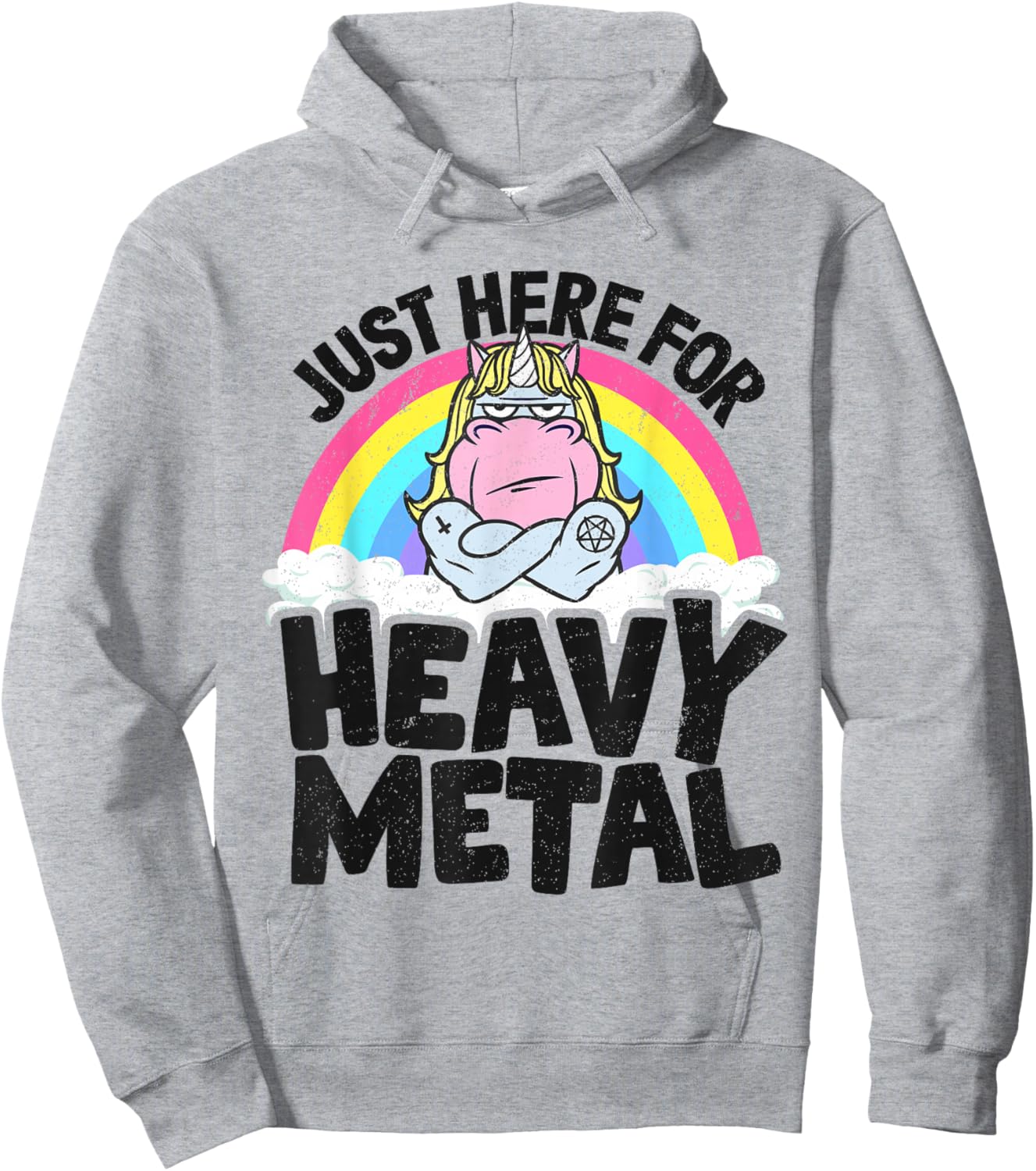Bandeau Licorne en métal Arc-en-Ciel pour Enfants Just Here pour Heavy Metal Hoodie - Hoodie | Ash