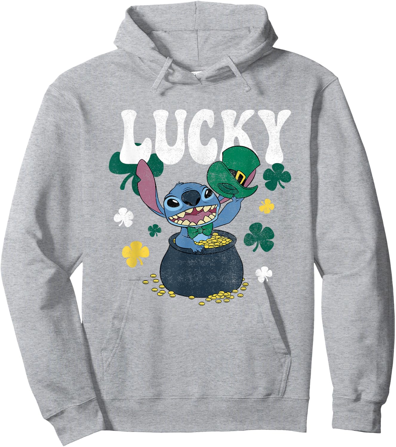 Disney Lilo & Stitch St. Patrick's Day Lucky Stitch Hoodie - Hoodie | Ash