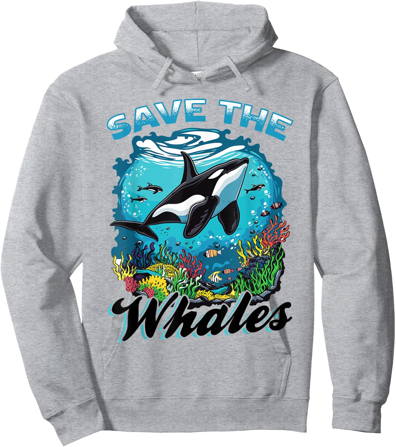 Funny Orca Animal Save The Whales Hoodie - Hoodie | Ash