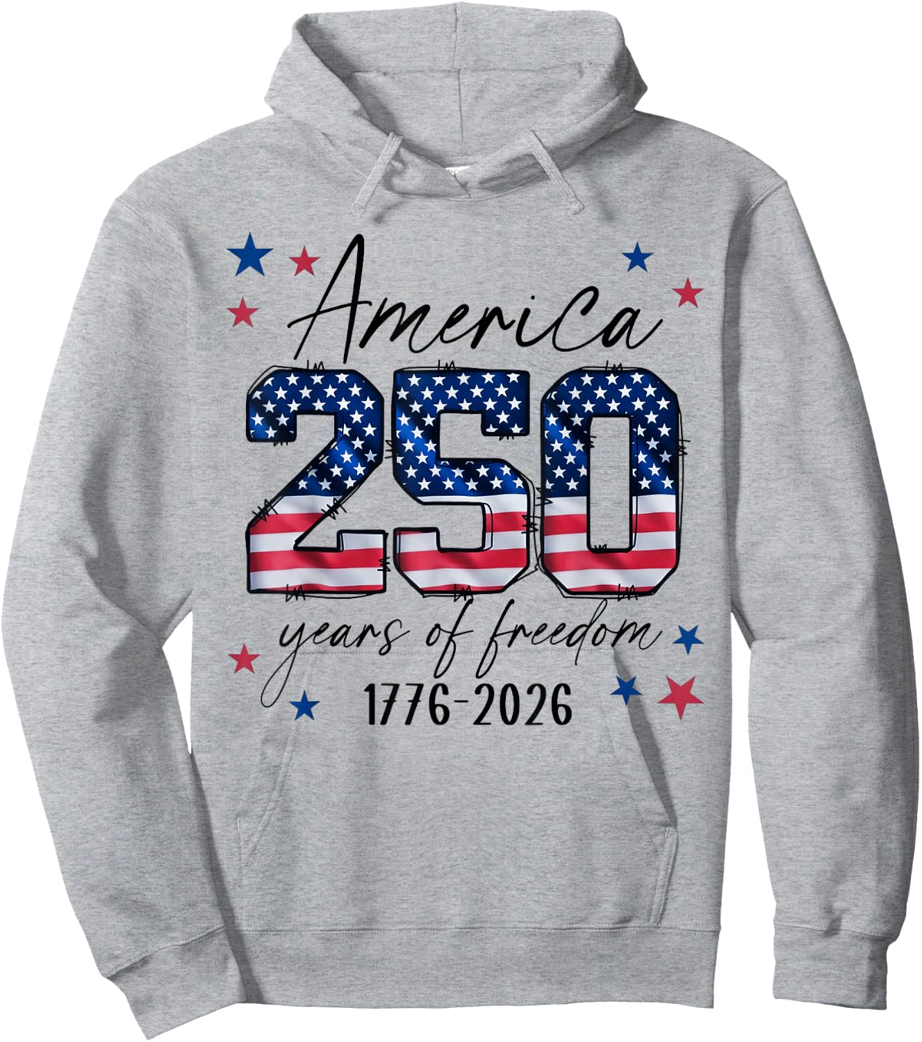 America USA 250th Years of Freedom 4th of July Hoodie - Hoodie | Ash