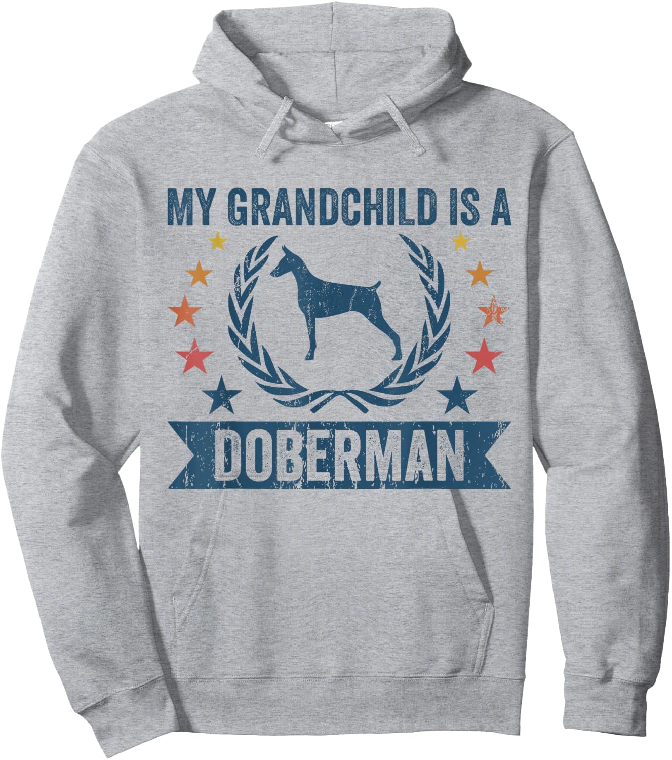 My Grandchild Is A Dog - Grandpa & Grandma Doberman Hoodie - Hoodie | Ash