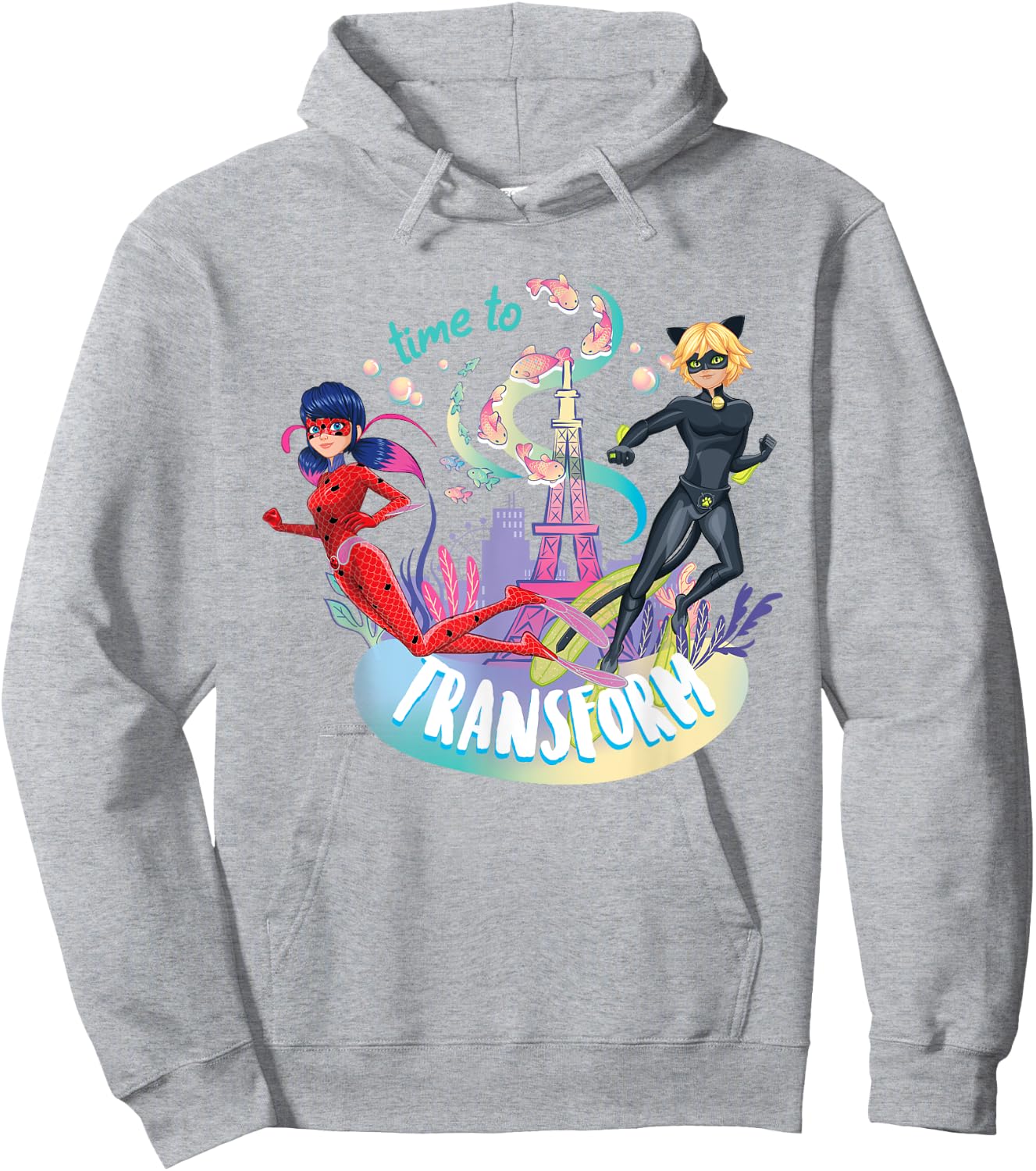 Miraculous Ladybug Cat Noir Aqua Summer Time to Transform Hoodie - Hoodie | Ash