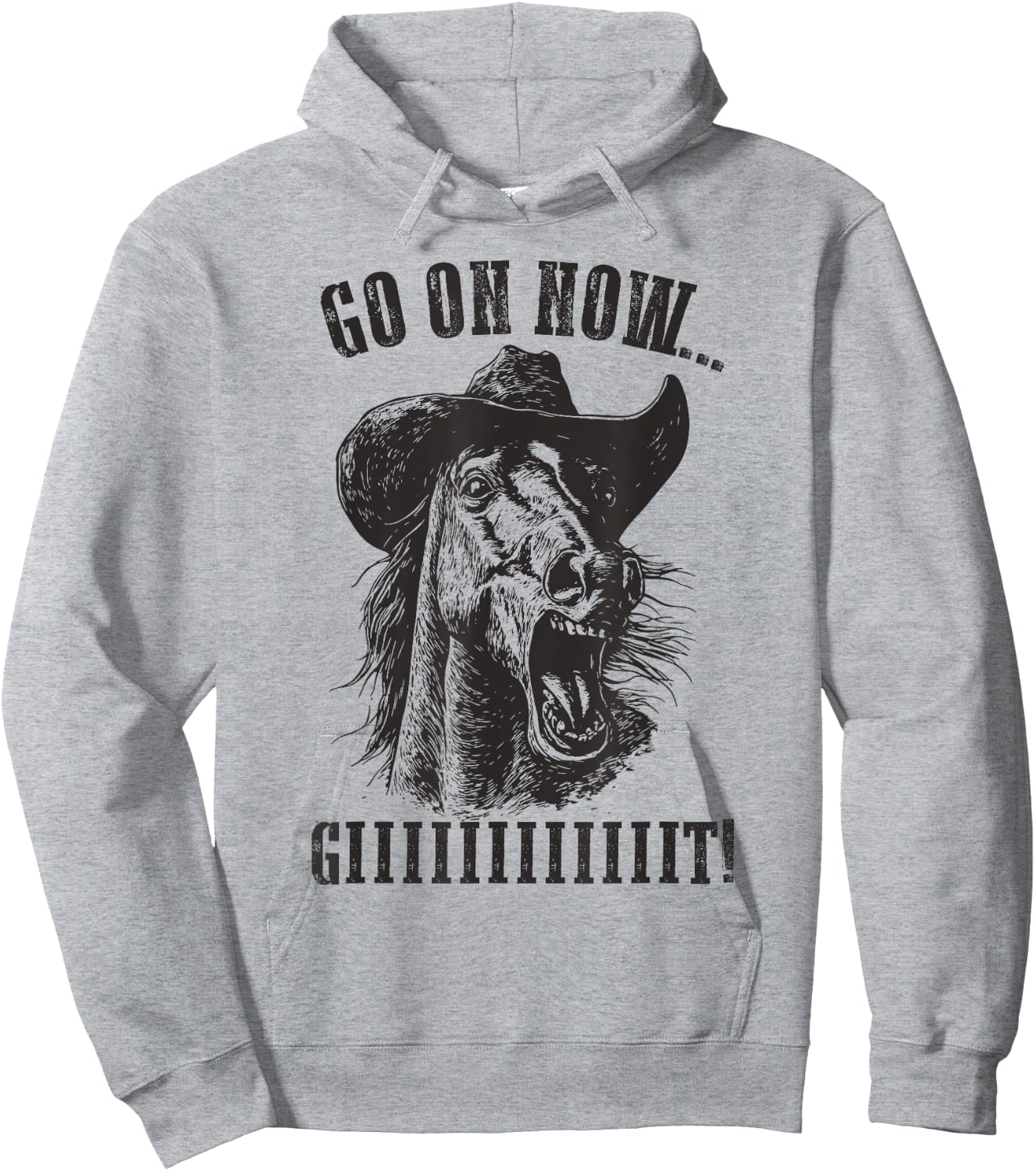 Vintage Cowboy Horse Shirt - Go On Now Git Western Horse Hoodie - Hoodie | Ash