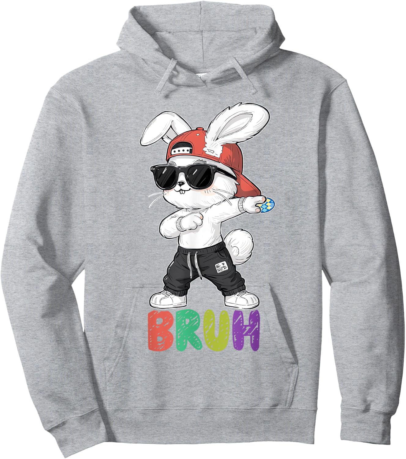 Bruh Meme Easter Day Dabbing Bunny Easter Bruh Boys Kids Hoodie - Hoodie | Ash