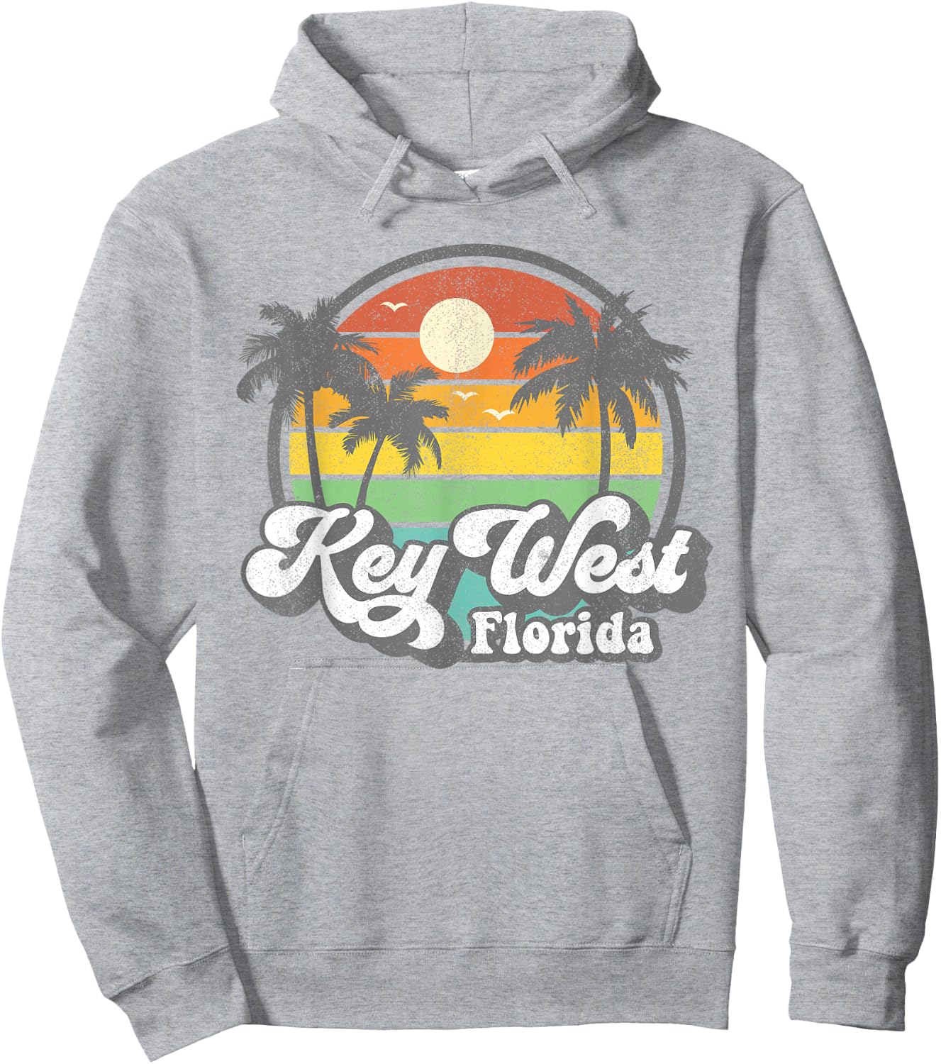 Vintage Key West Florida Keys Retro 70's Beach Vacation Gift Hoodie - Hoodie | Ash