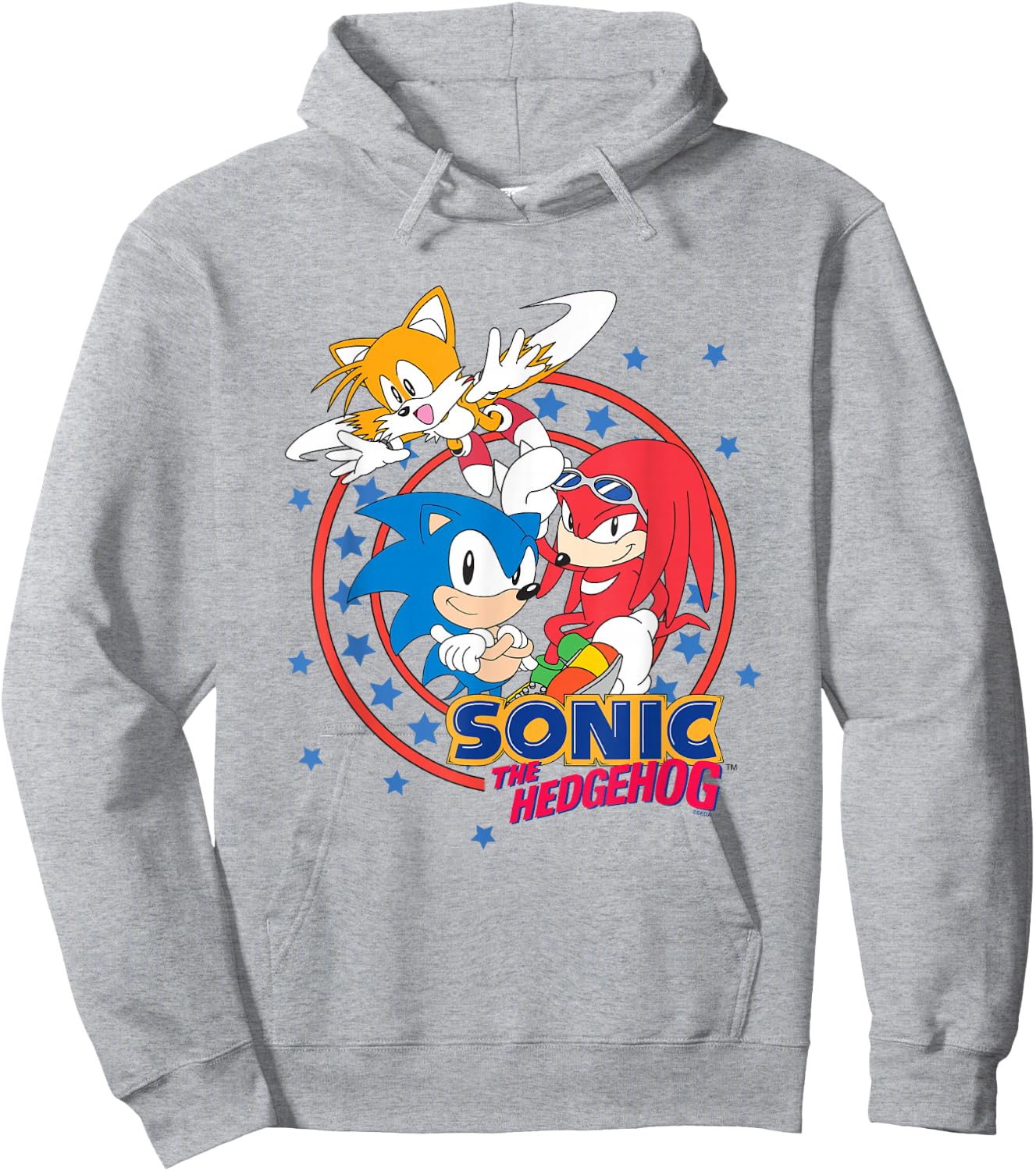 Sonic The Hedgehog Americana Team Sonic Star Spangled Logo Hoodie - Hoodie | Ash