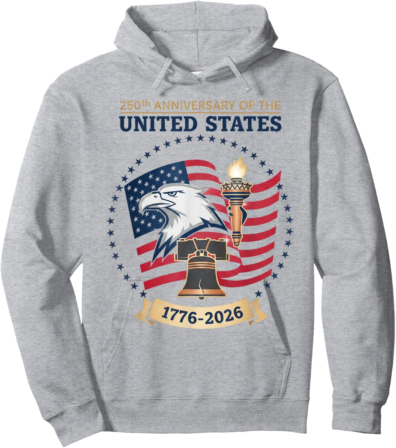 250th Anniversary USA 250 Years American Patriotic 4th July Hoodie - Hoodie | Ash