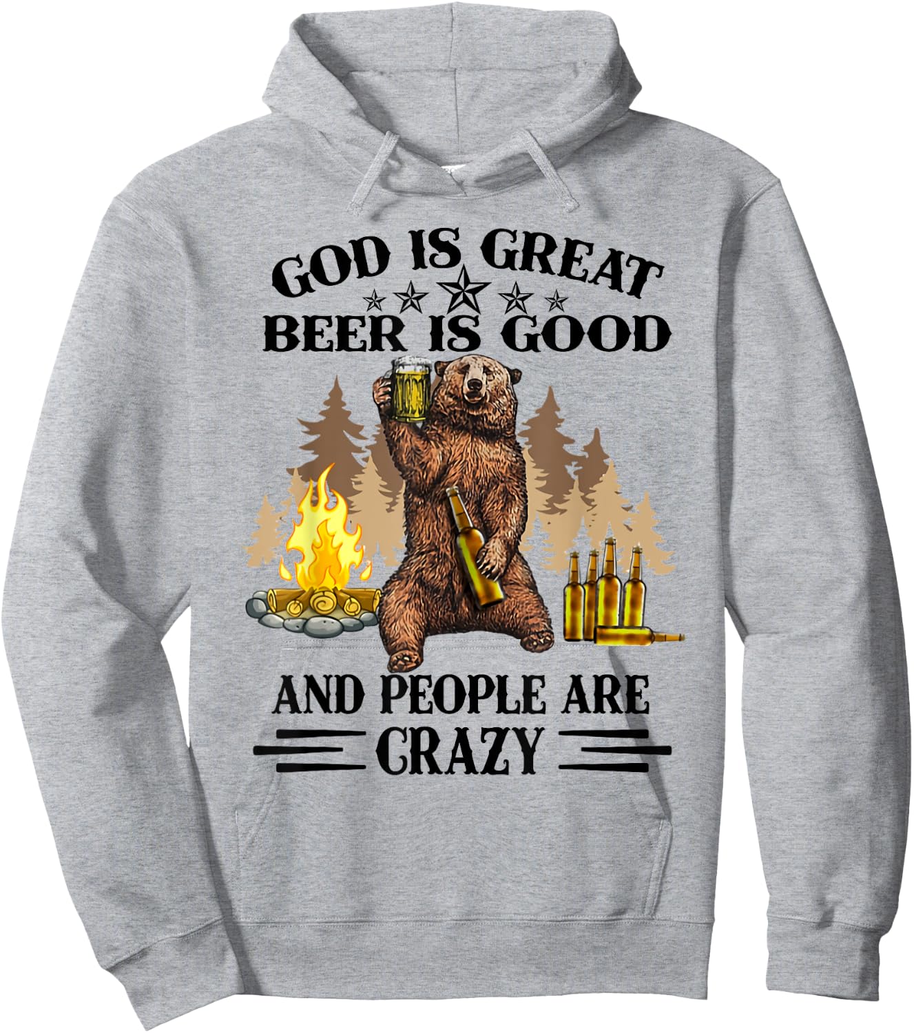 God is great beer is good and people are crazy bear Hoodie - Hoodie | Ash