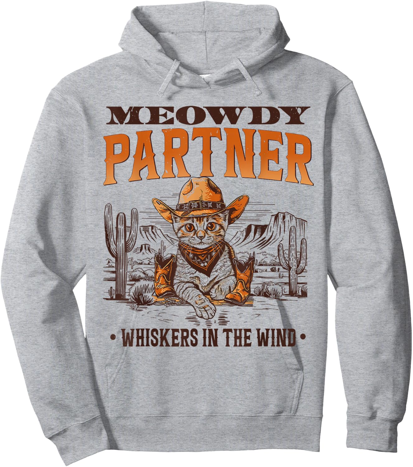 Meowdy Partner Cowboy Cat Vintage Women Kid Hoodie - Hoodie | Ash