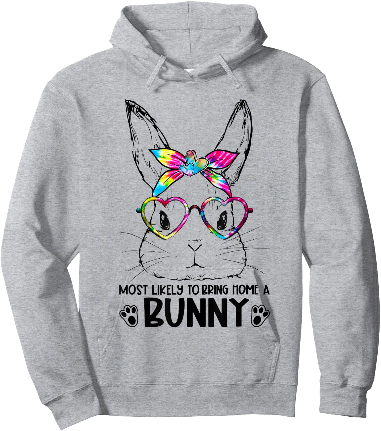 Tie-Dye Bunny Face Girls Most Likely To Bring Home a Bunny Hoodie - Hoodie | Ash