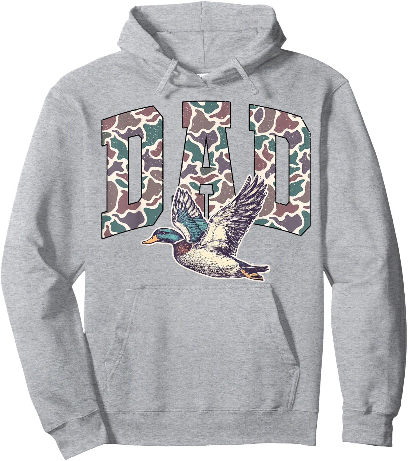 Retro Hunting Dad Waterfowl Duck Camouflage Camo Duck Dove Hoodie - Hoodie | Ash