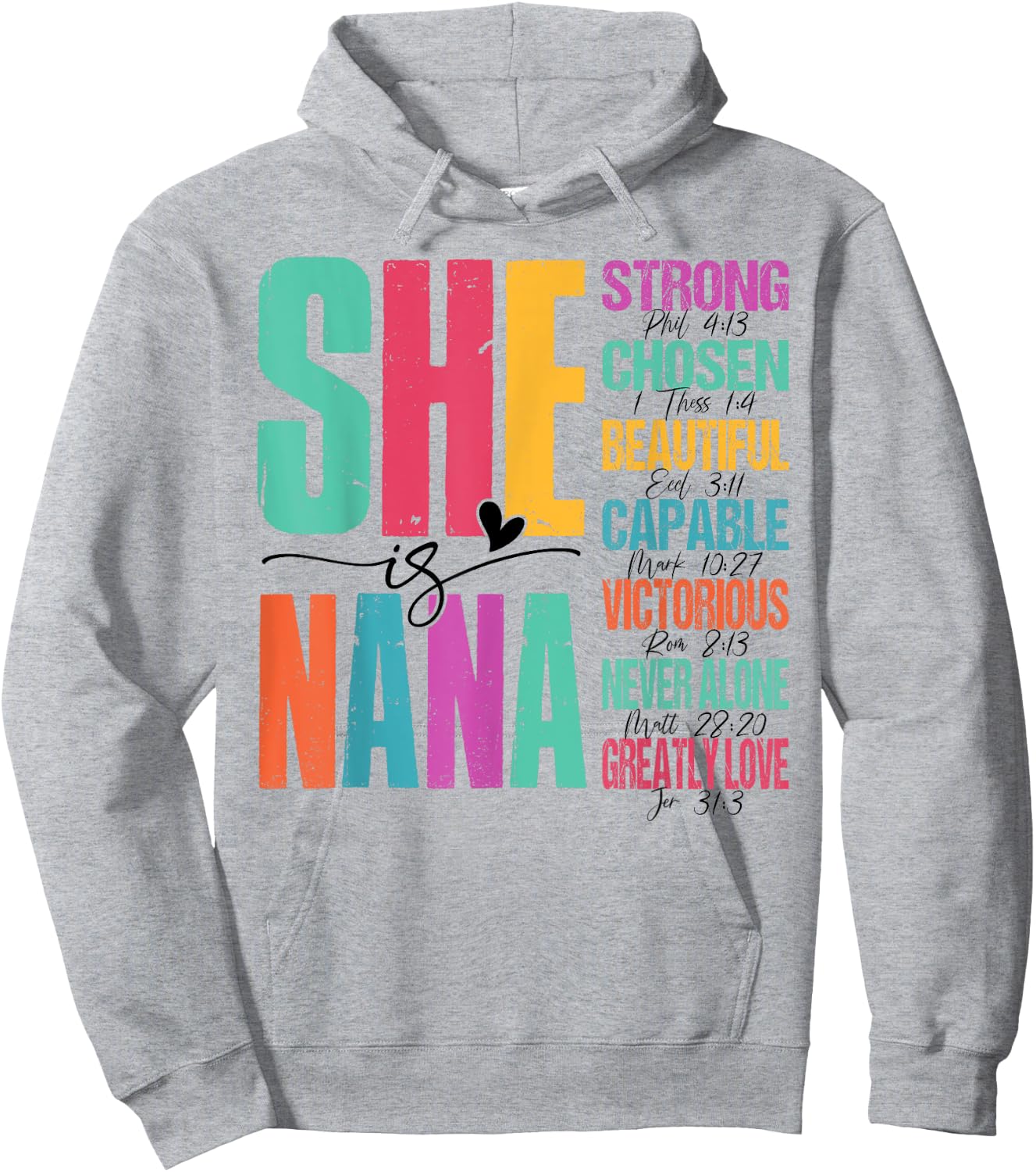 Retro She Is Nana Christian Happy Mothers Day Women Hoodie - Hoodie | Ash