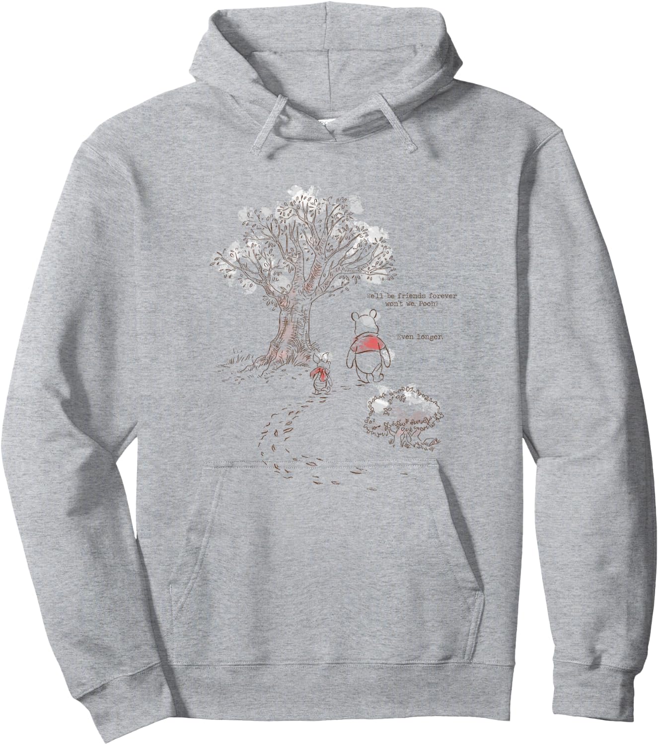 Disney Winnie The Pooh & Piglet Always Friends Forever , White Hoodie - Hoodie | Ash