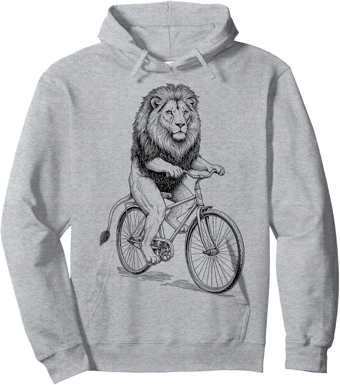 Vintage Lion Cat Shaped Cycling Hoodie - Hoodie | Ash
