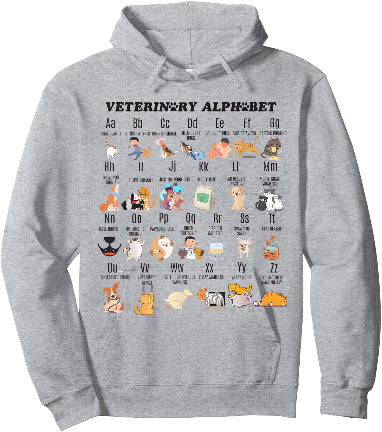 Veterinary Medicine Alphabet Veterinarian Veterinary Student Hoodie - Hoodie | Ash