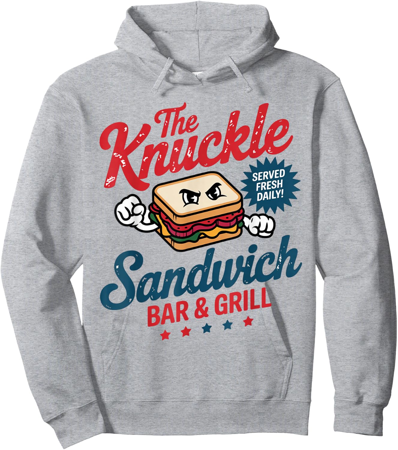 The Knuckle Sandwich Bar & Grill Fighting Sarcastic Joke Hoodie - Hoodie | Ash