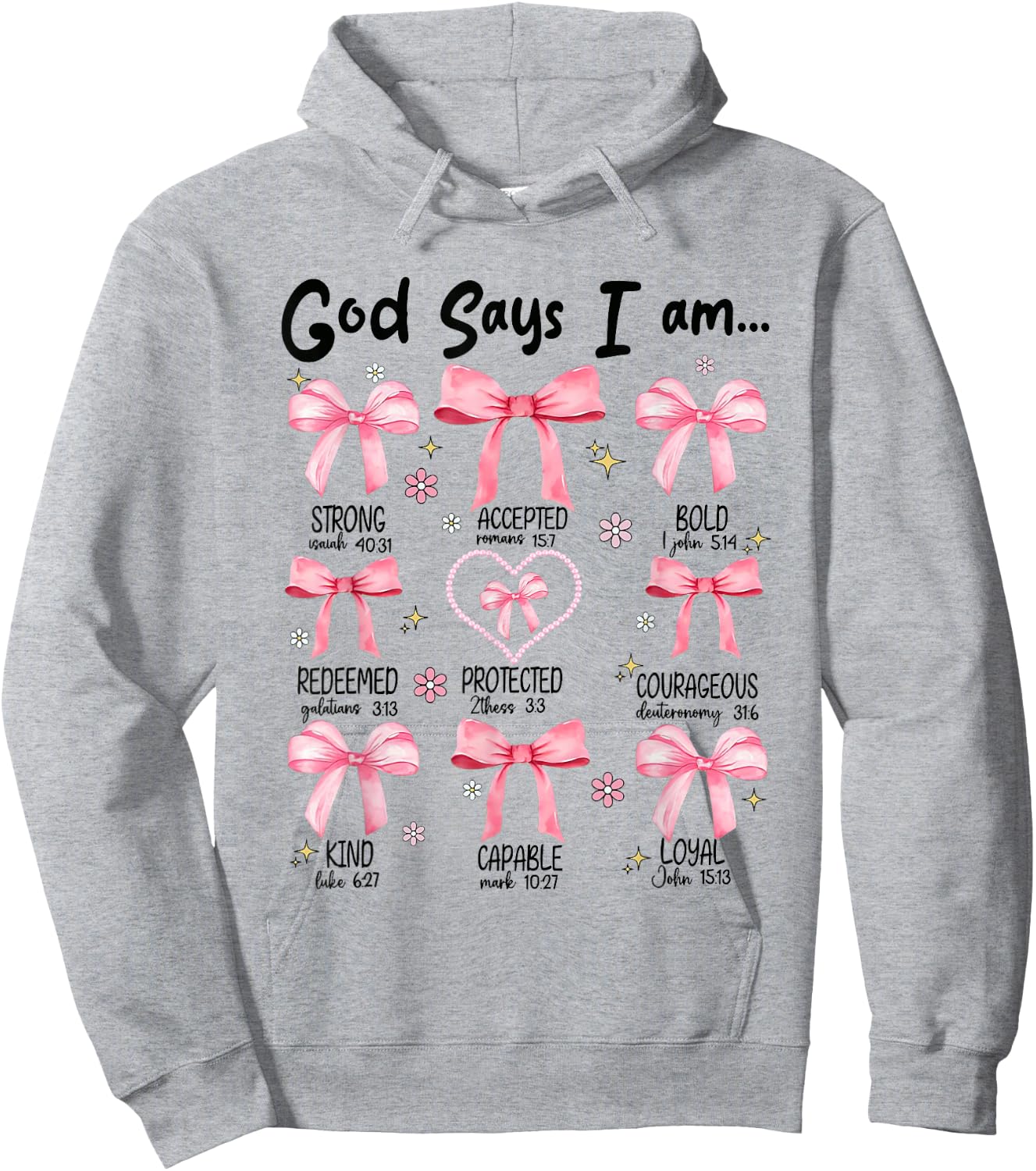 God Says I Am Pink Coquette Christian Jesus Happy Easter Day Hoodie - Hoodie | Ash
