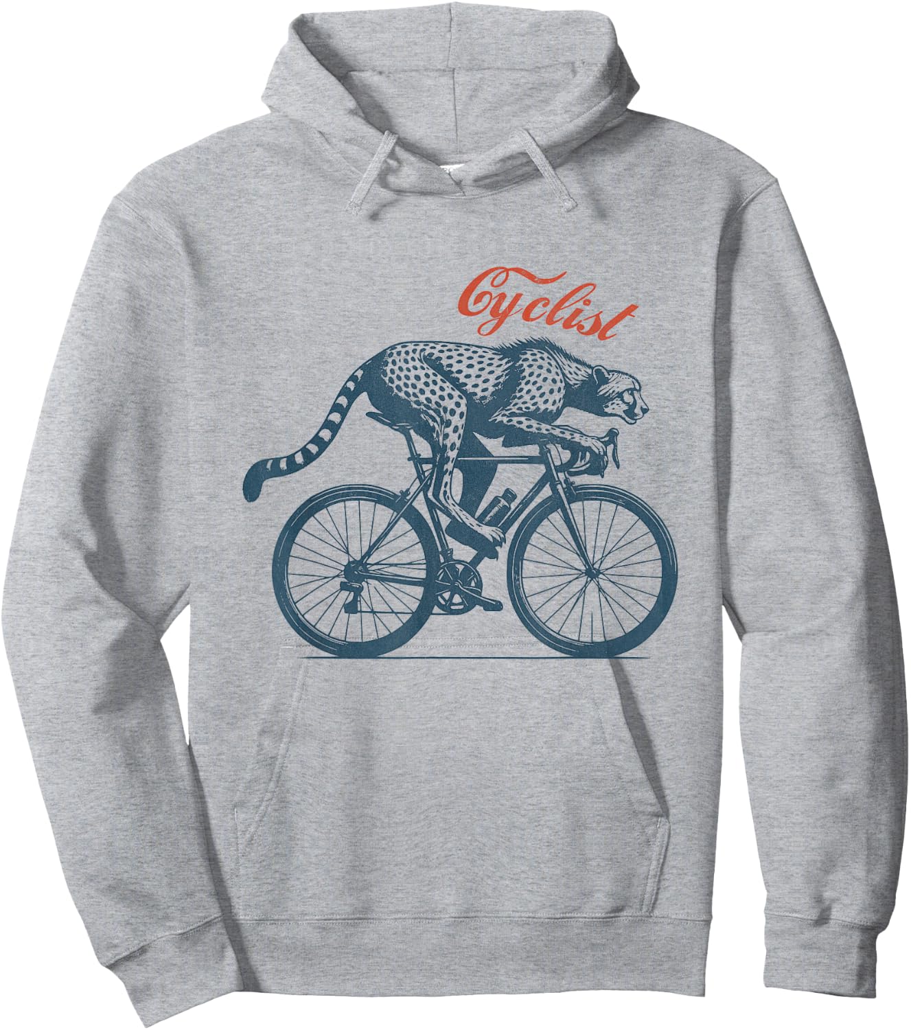 Cycling Cheetah, Cyclist Biking Bicycle Accessories Hoodie - Hoodie | Ash