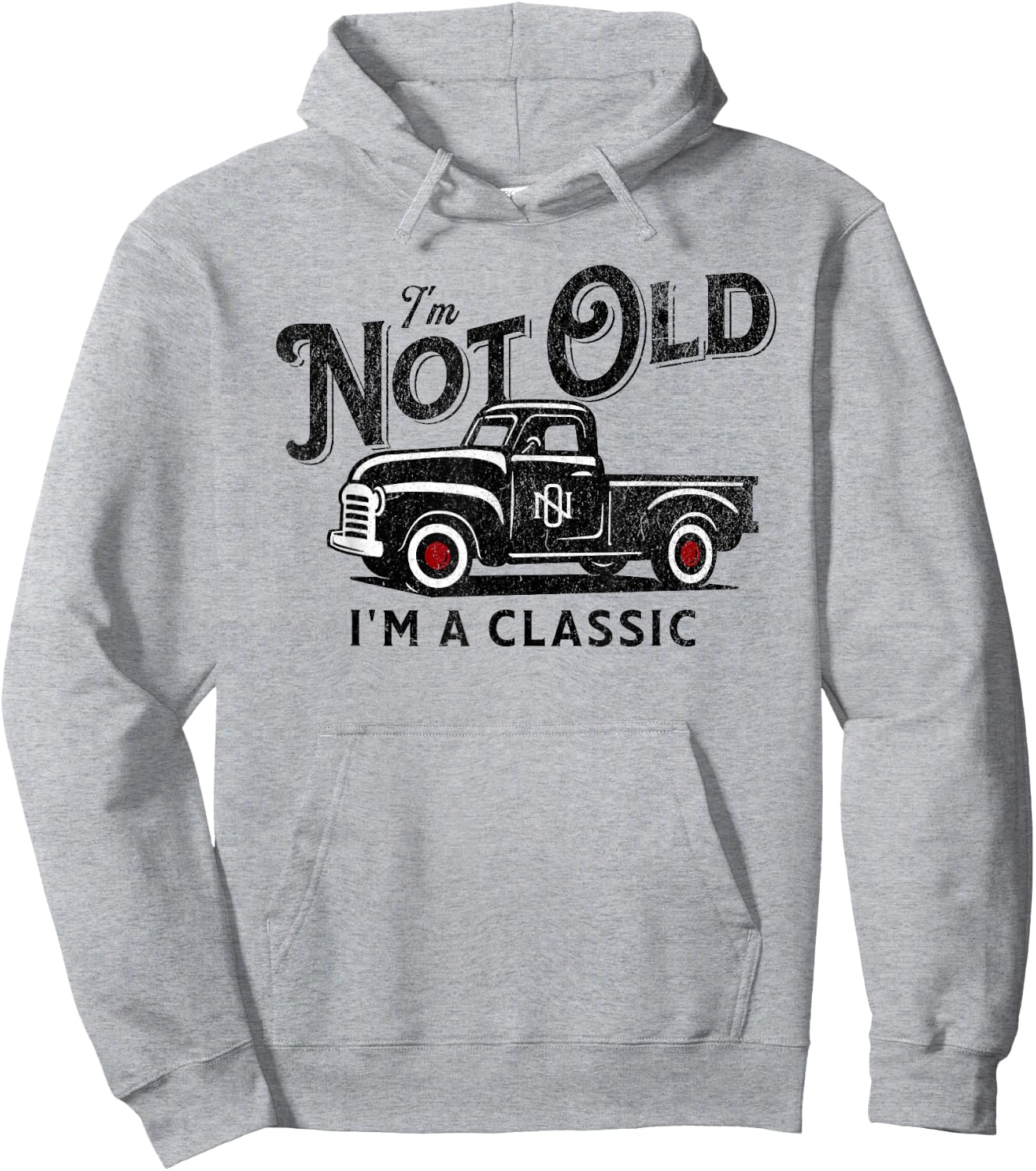 Retro Truck Old Birthday Party Classic Pick-up Funny Birthday Idea Vintage Truck Not Old Classic Hoodie - Hoodie | Ash