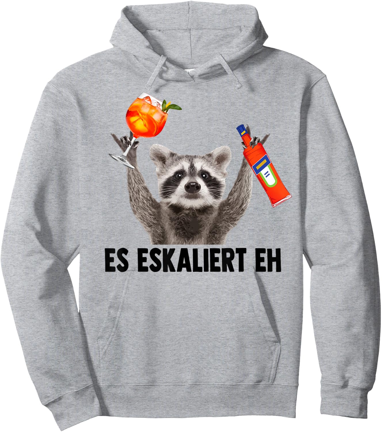 ES ESKALIERT EH X Raccoon Meme Racoon X Pedro Spritz , White Hoodie - Hoodie | Ash