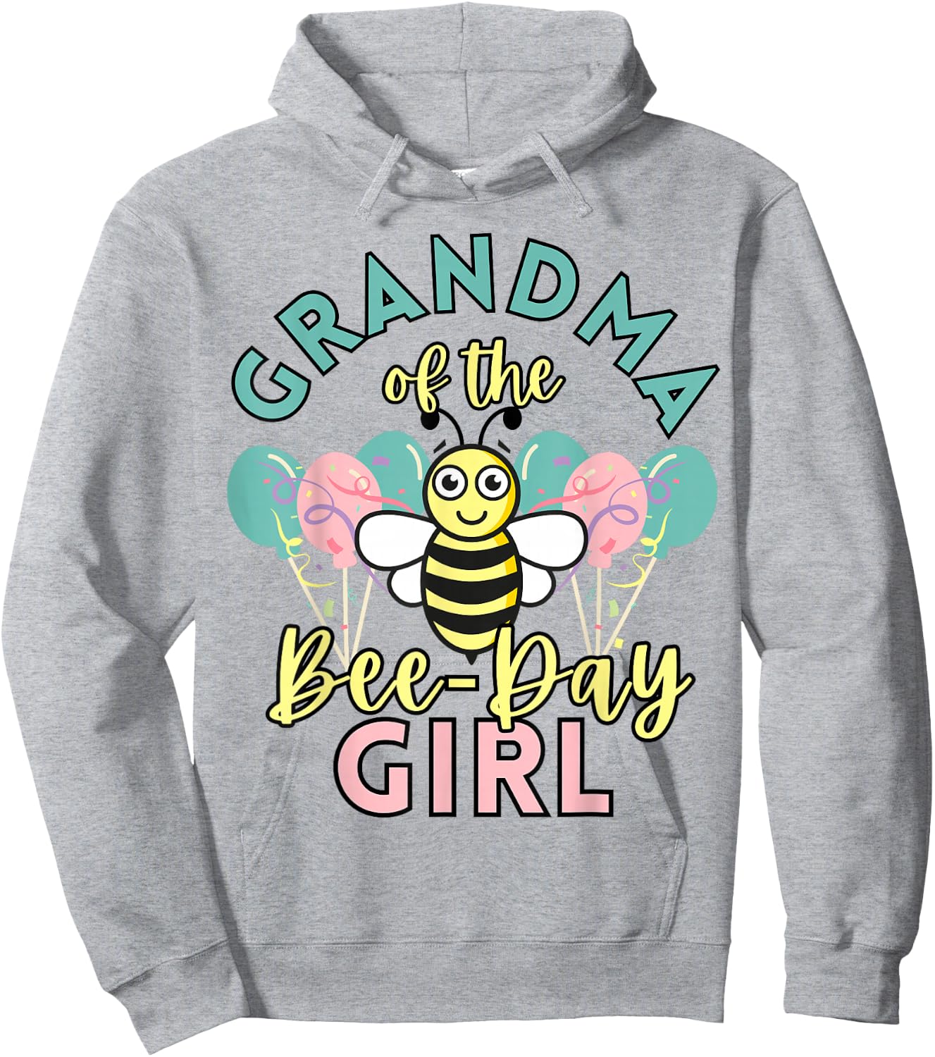 Grandma of the Bee-Day Girl Birthday Funny Matching Family Hoodie - Hoodie | Ash